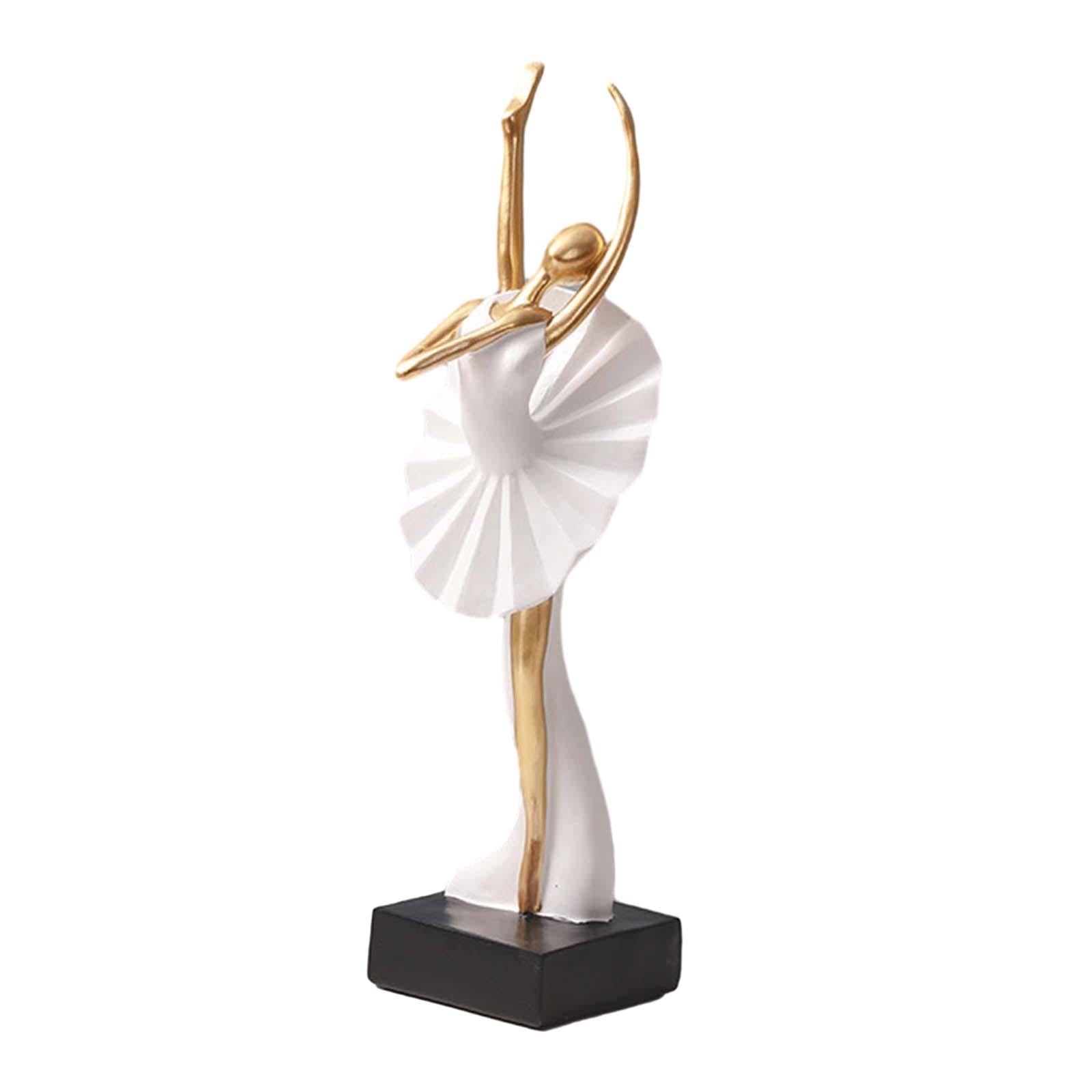 Ballerina Girl Figurine Statue Ornament for Bookshelf Living Room Decoration Style D