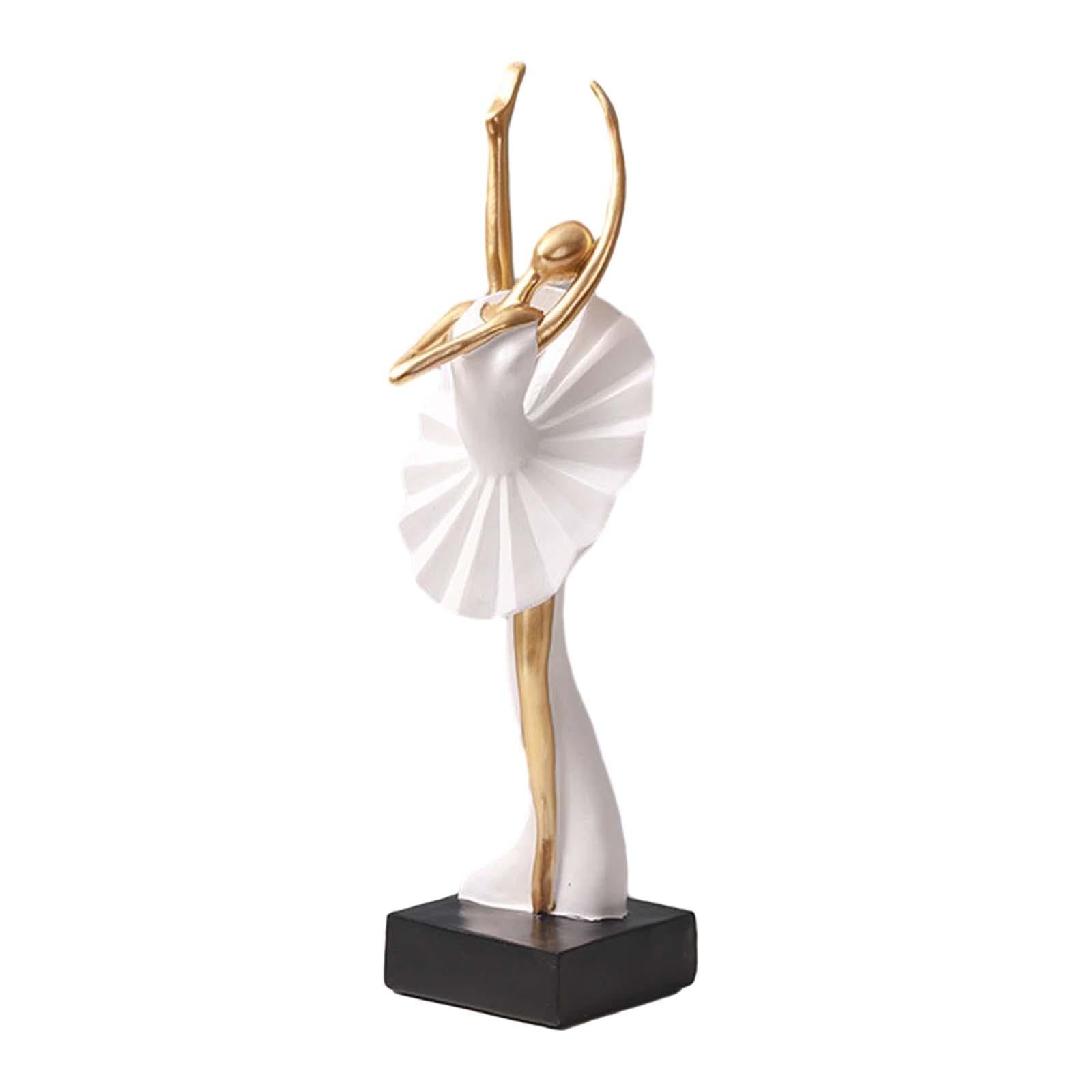 Ballerina Girl Figurine Statue Ornament for Bookshelf Living Room Decoration Style D