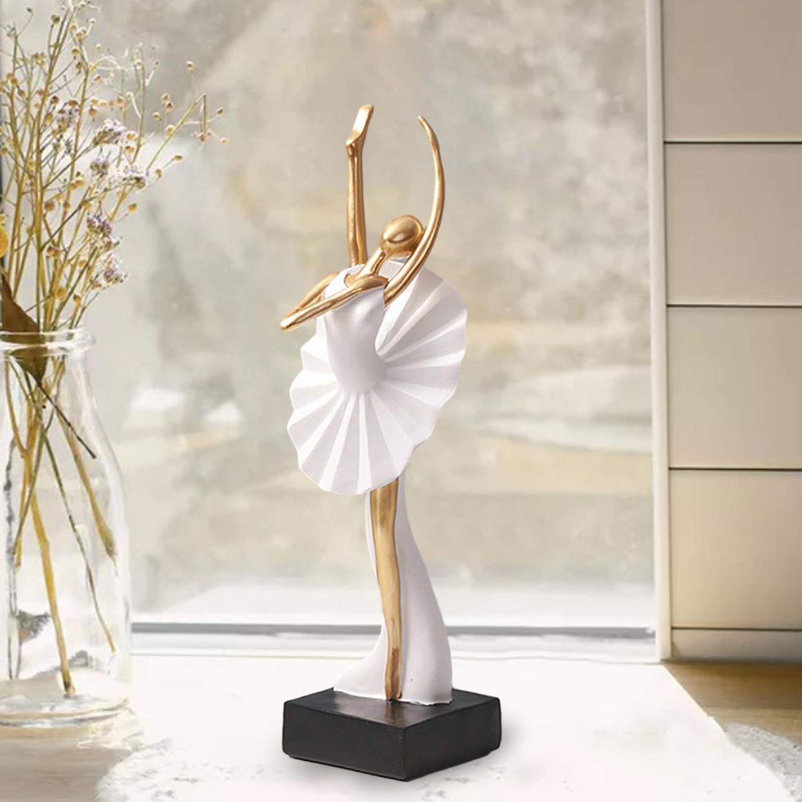 Ballerina Girl Figurine Statue Ornament for Bookshelf Living Room Decoration Style D