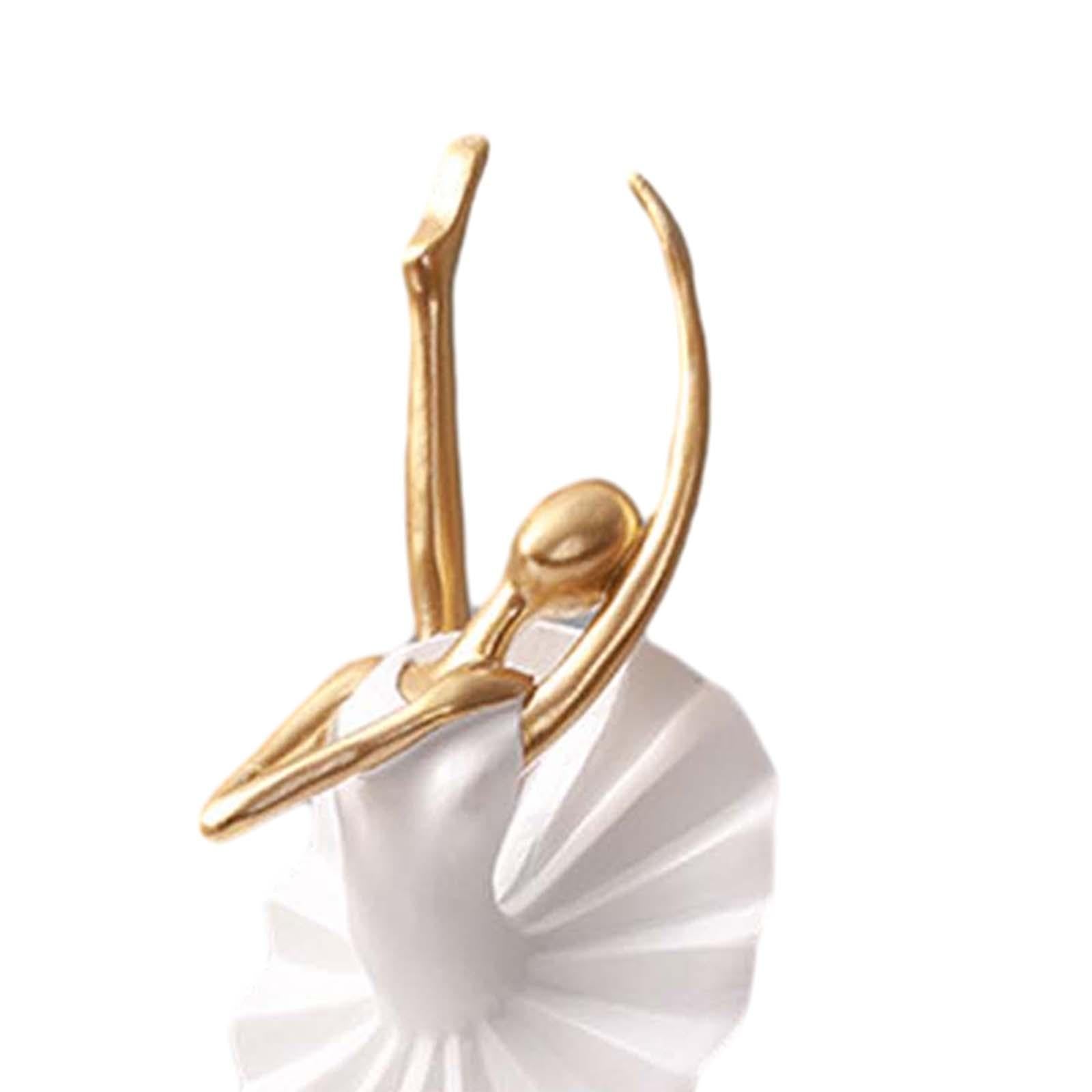 Ballerina Girl Figurine Statue Ornament for Bookshelf Living Room Decoration Style D