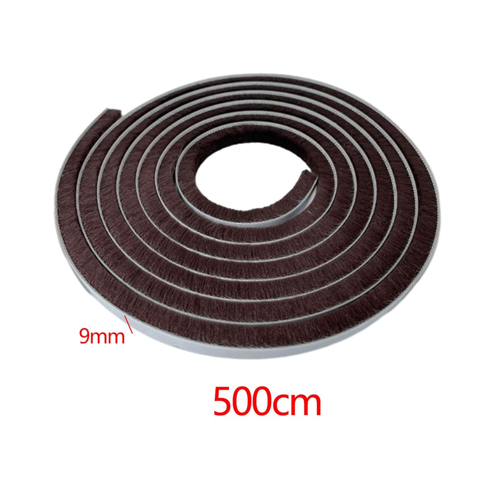 2 Pieces Door Weather Stripping Brush Seal Weatherstripping for Window Brown