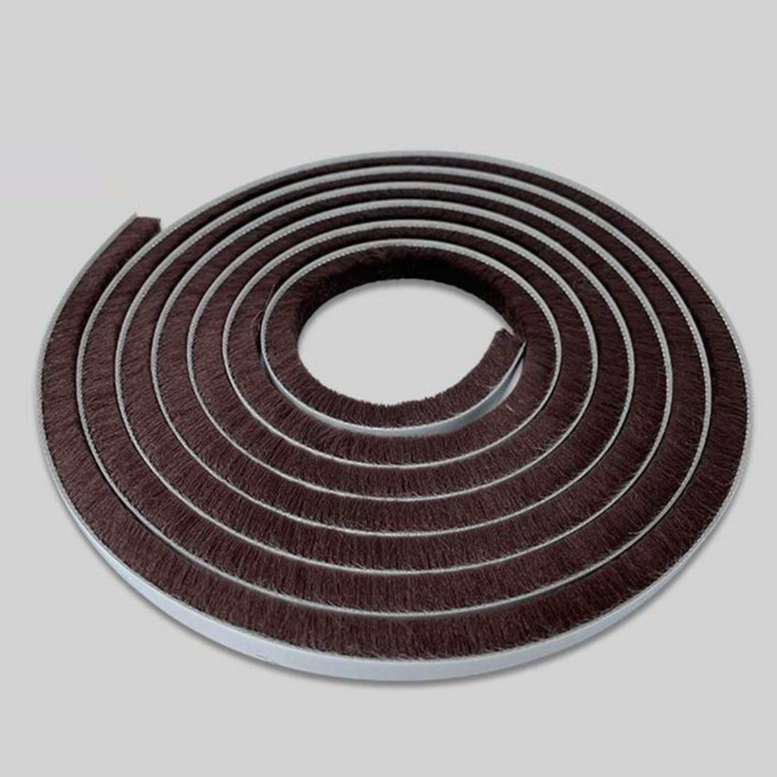 2Pcs Door Weather Stripping Sealing Tape for Cabinet Door Wardrobes Windows Brown