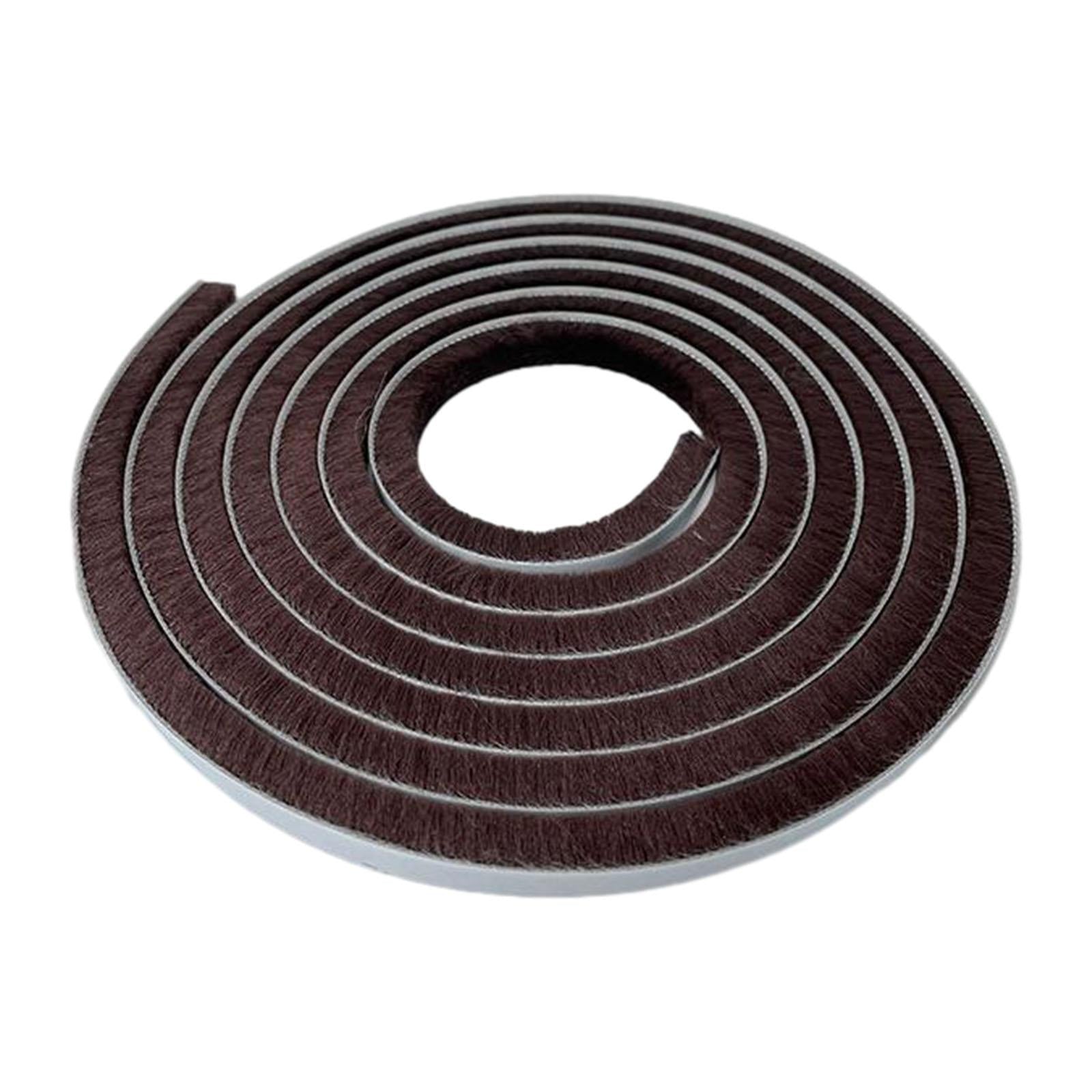 2Pcs Door Weather Stripping Sealing Tape for Cabinet Door Wardrobes Windows Brown