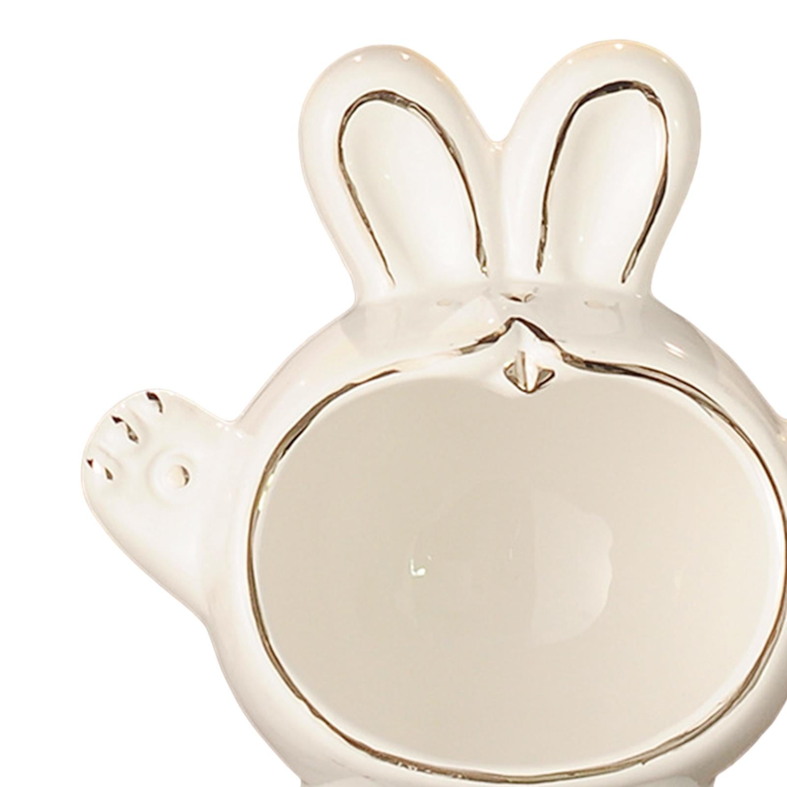 Bunny Storage Box Key Holder Festival Bedside Ceramic Rabbit Statue Figurine White