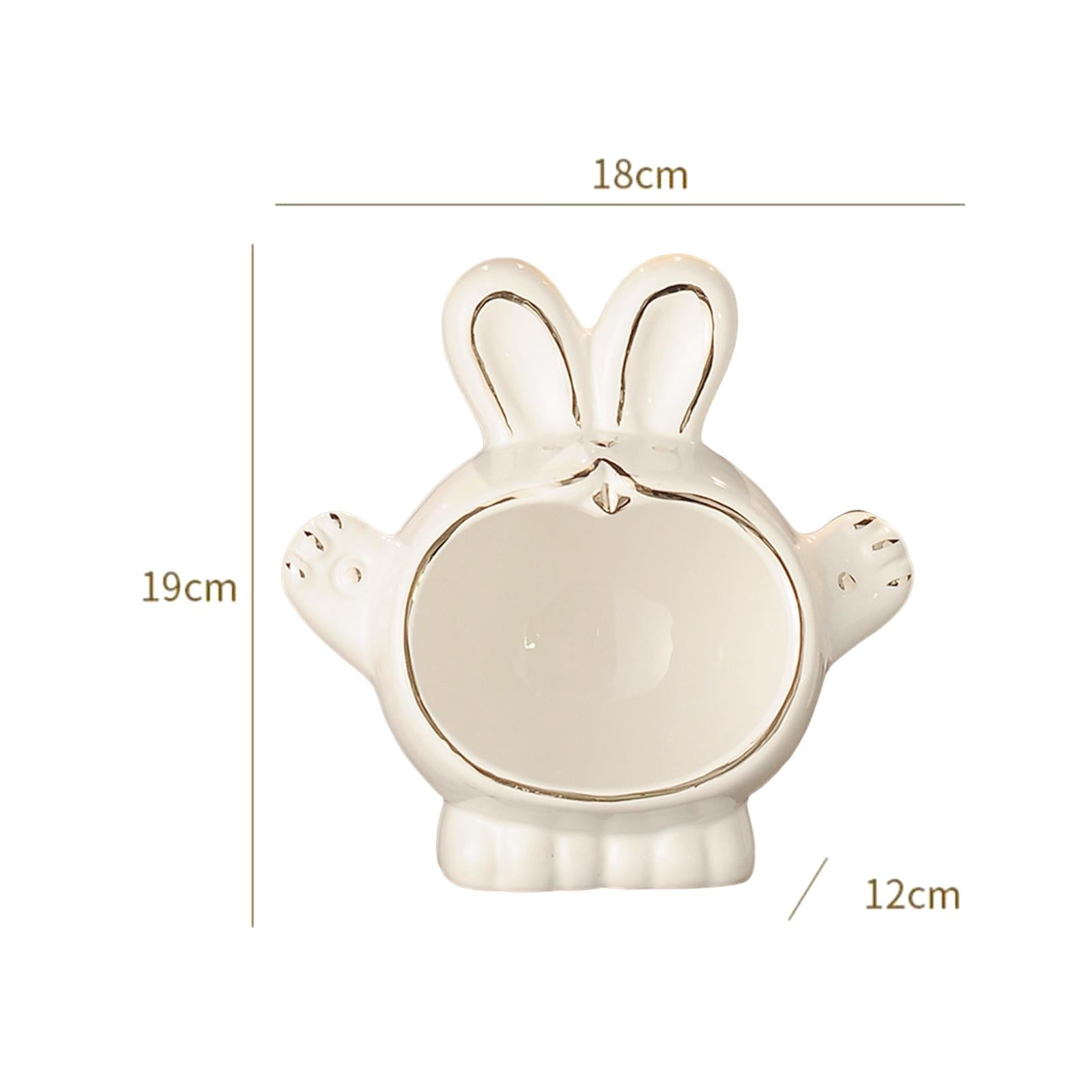 Bunny Storage Box Key Holder Festival Bedside Ceramic Rabbit Statue Figurine White