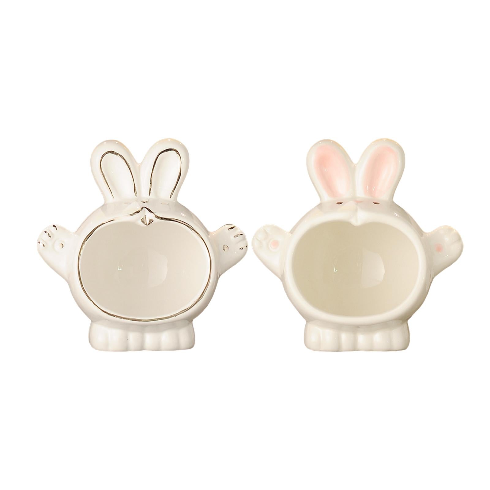 Bunny Storage Box Key Holder Festival Bedside Ceramic Rabbit Statue Figurine White