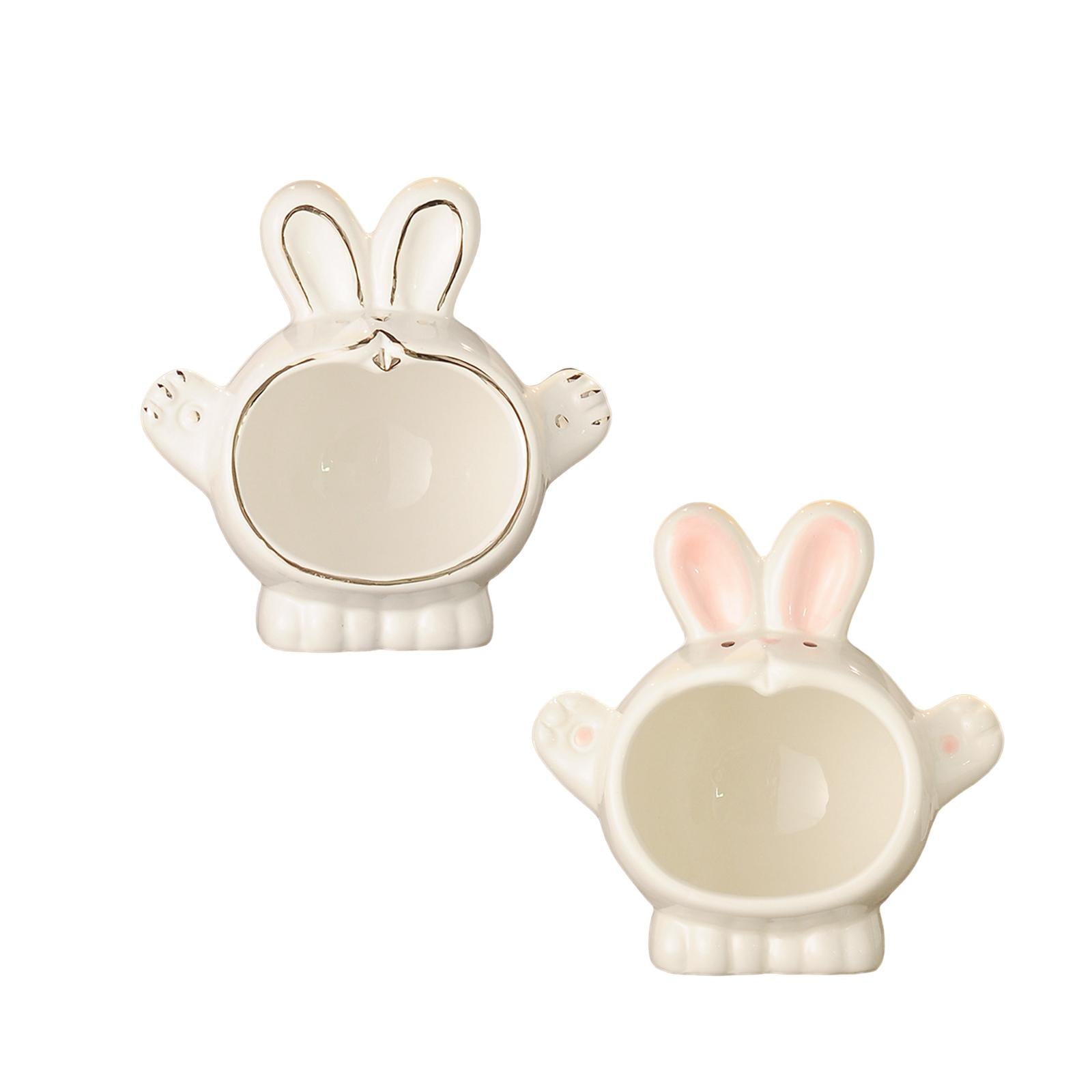 Bunny Storage Box Key Holder Festival Bedside Ceramic Rabbit Statue Figurine White