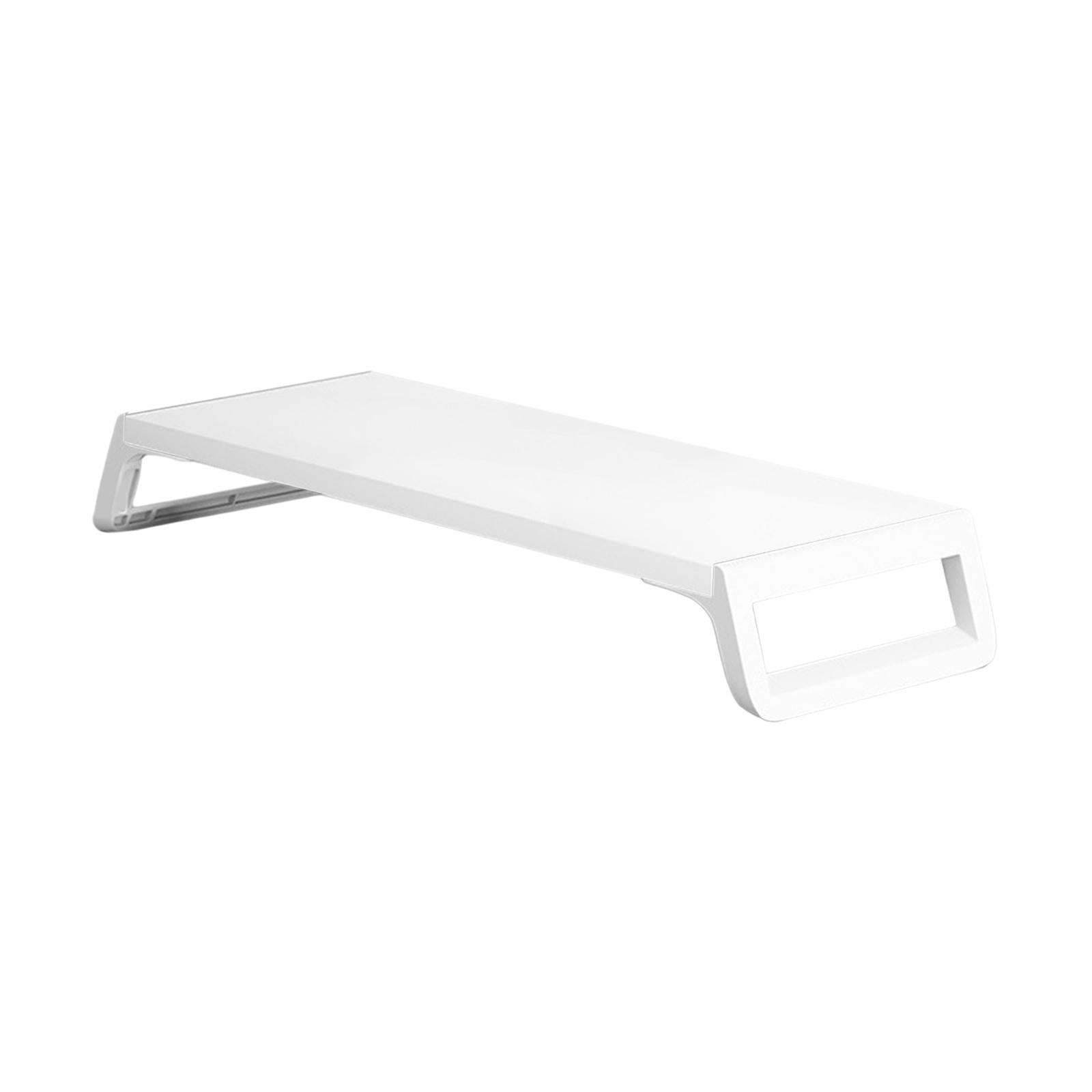 Monitor Stand Desk for PC Screen Wooden Support Desktop Shelf Computer Stand white ang white