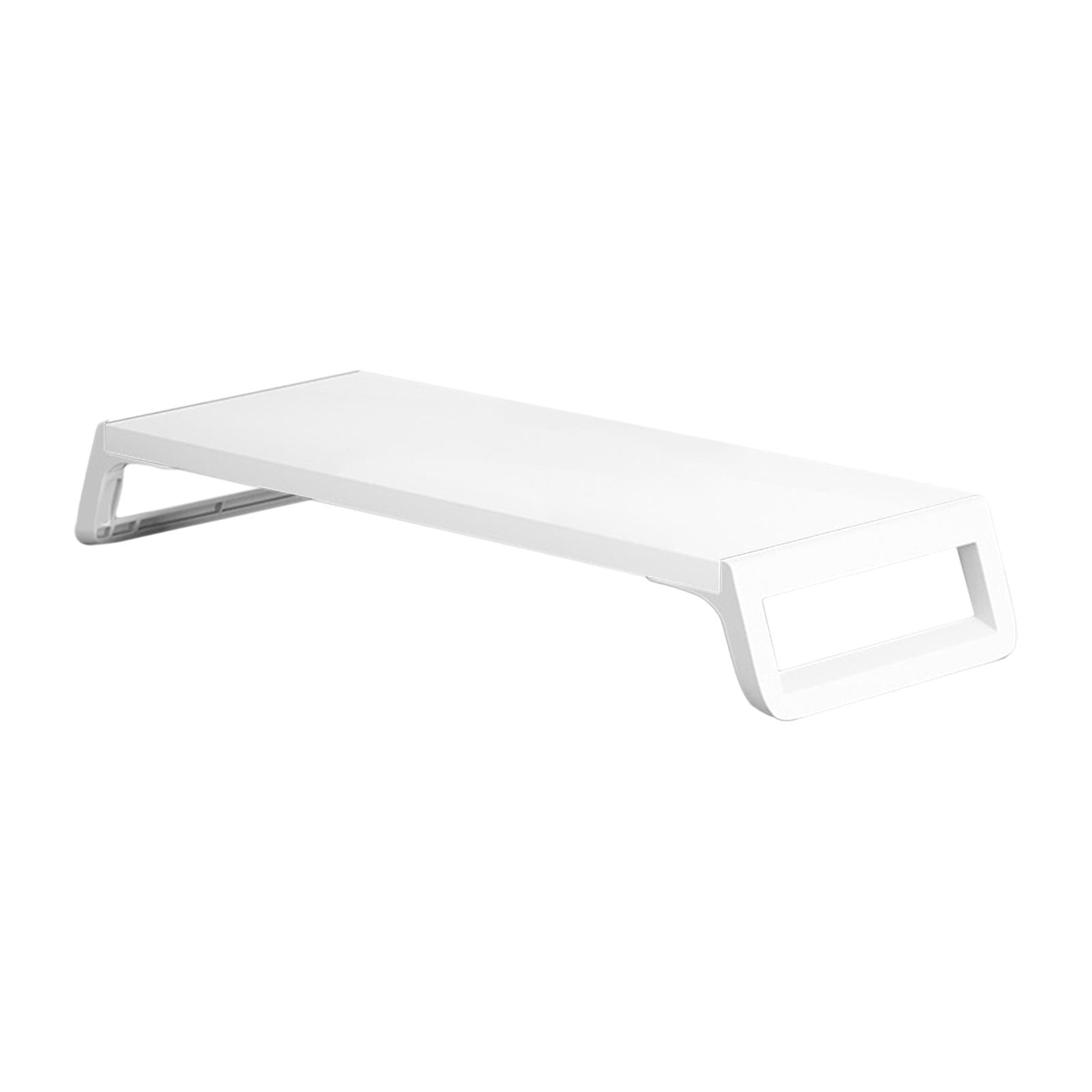 Monitor Stand Desk for PC Screen Wooden Support Desktop Shelf Computer Stand white ang white