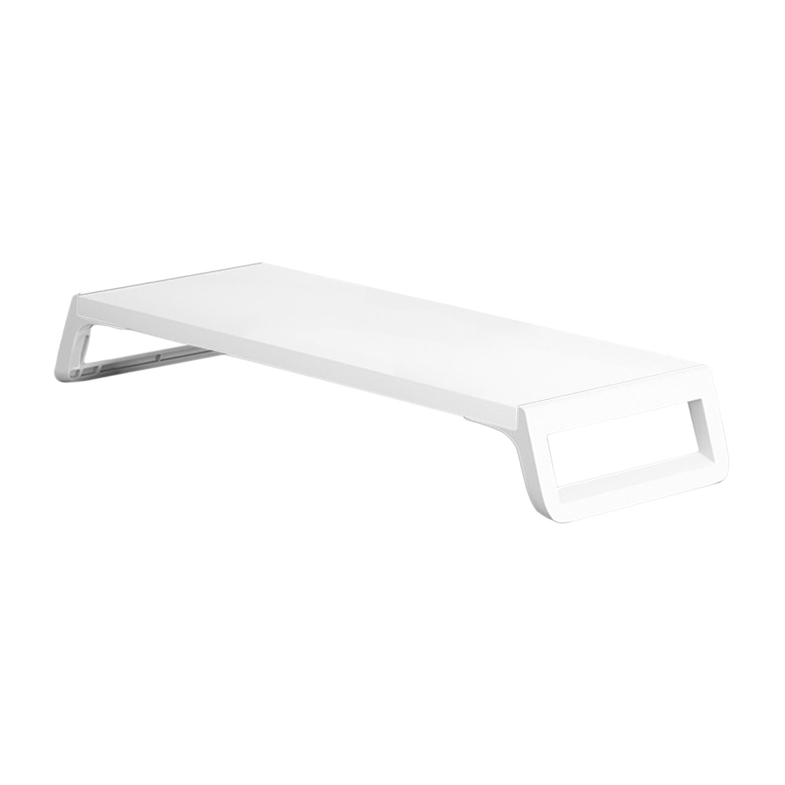 Monitor Stand Desk for PC Screen Wooden Support Desktop Shelf Computer Stand white ang white