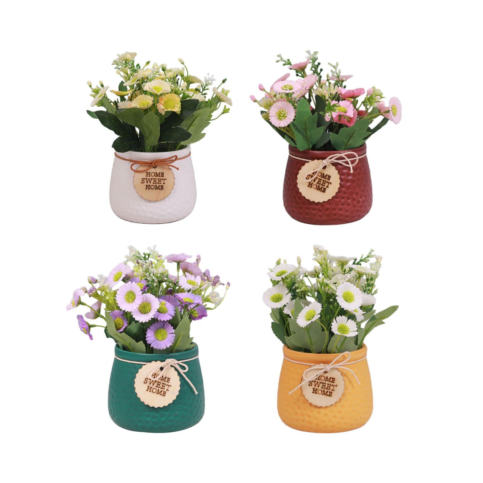 Simulated Plant Flowerpot Ornament Outdoor Plant Pots for Display Party Home white vase