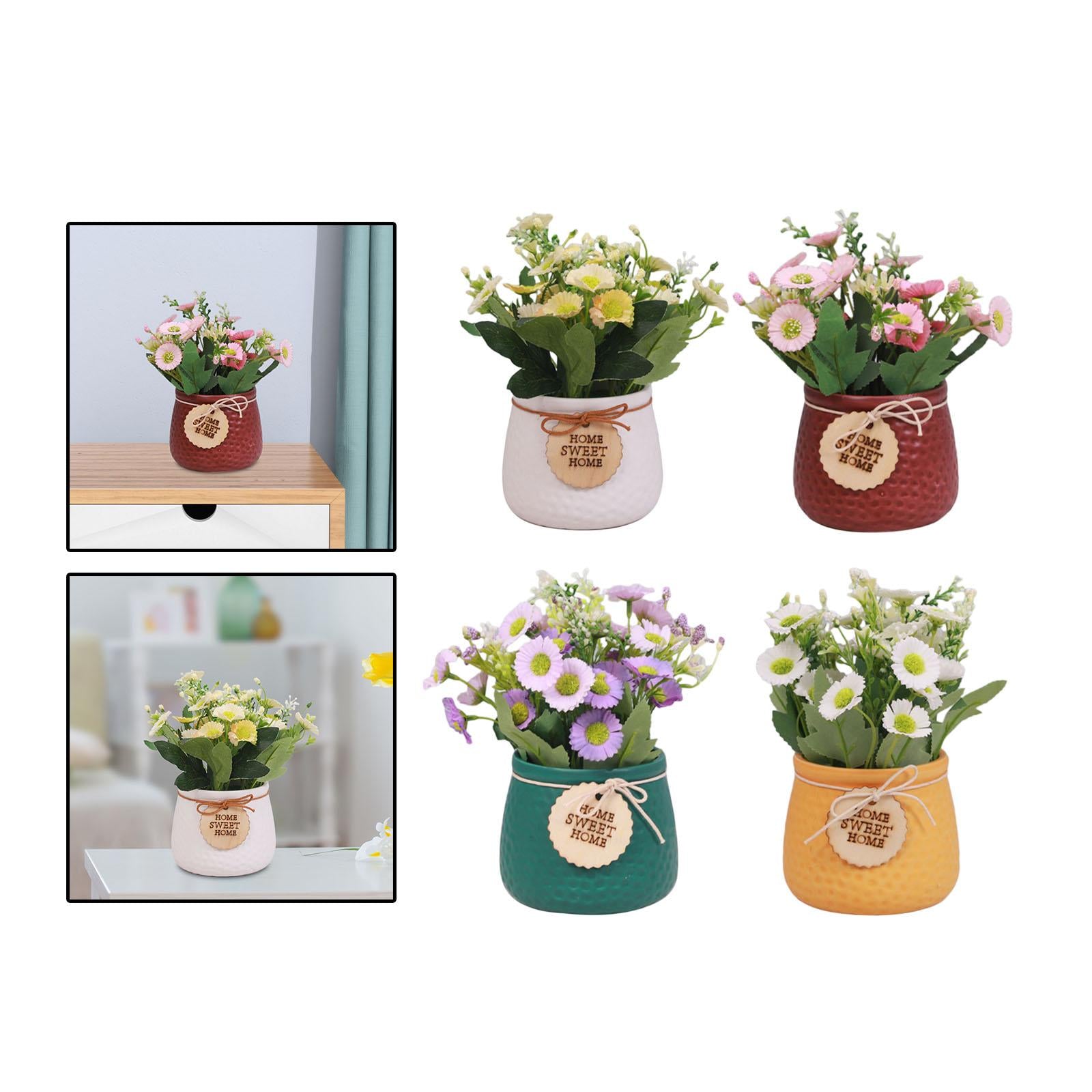 Simulated Plant Flowerpot Ornament Outdoor Plant Pots for Display Party Home white vase