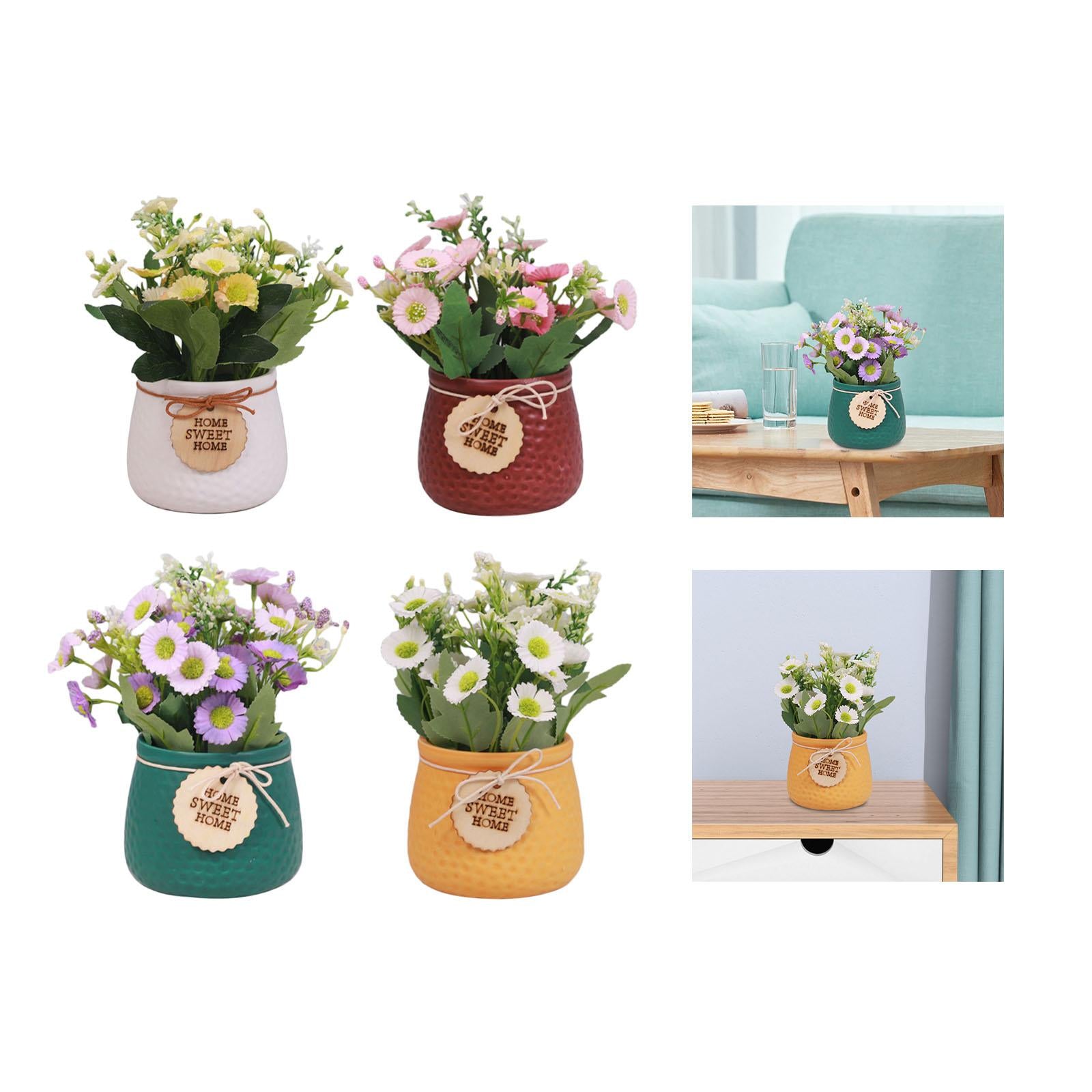 Simulated Plant Flowerpot Ornament Outdoor Plant Pots for Display Party Home white vase