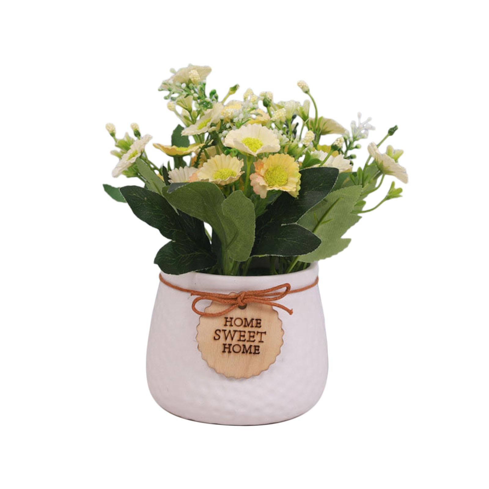 Simulated Plant Flowerpot Ornament Outdoor Plant Pots for Display Party Home white vase
