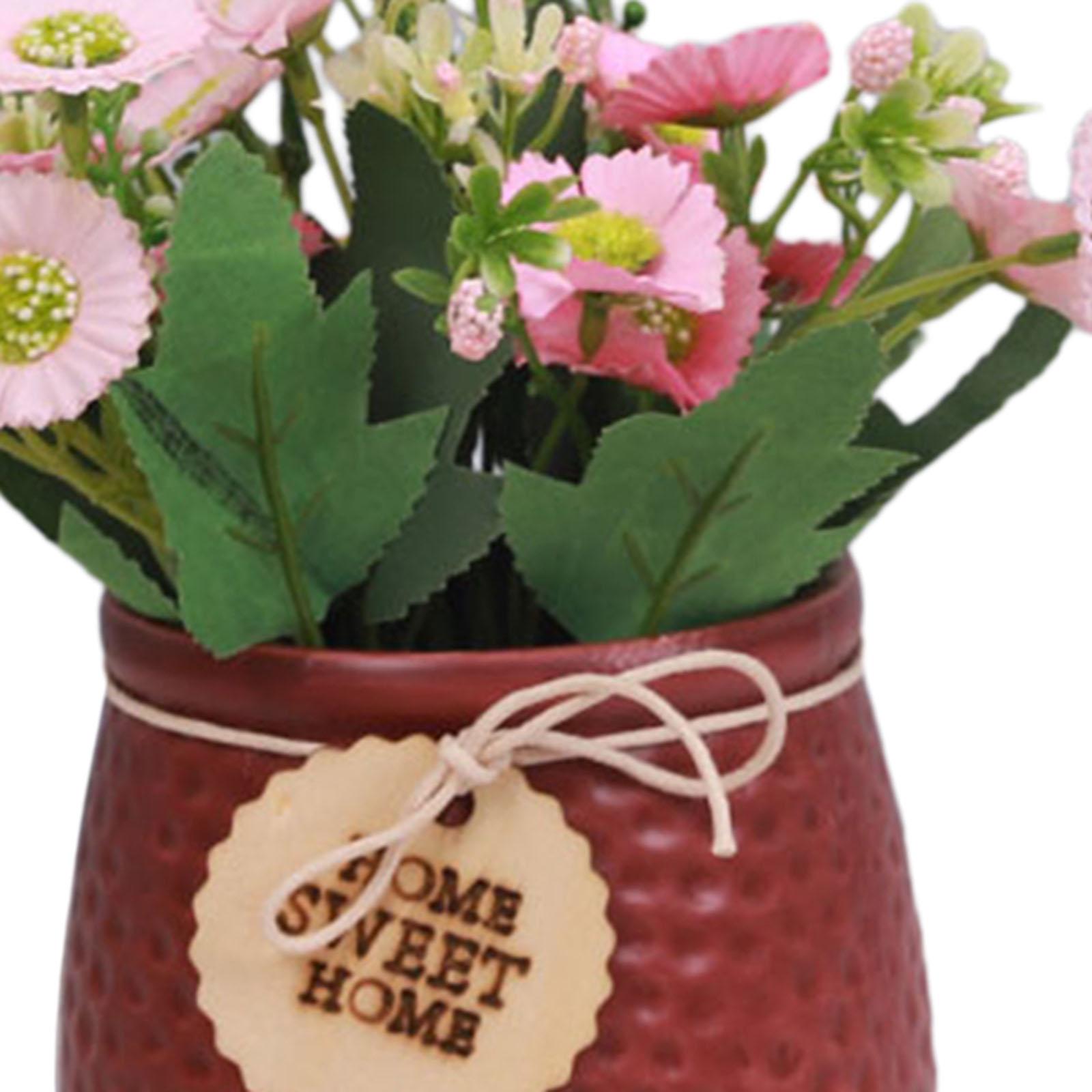 Simulated Plant Flowerpot Ornament Outdoor Plant Pots for Display Party Home Red vase