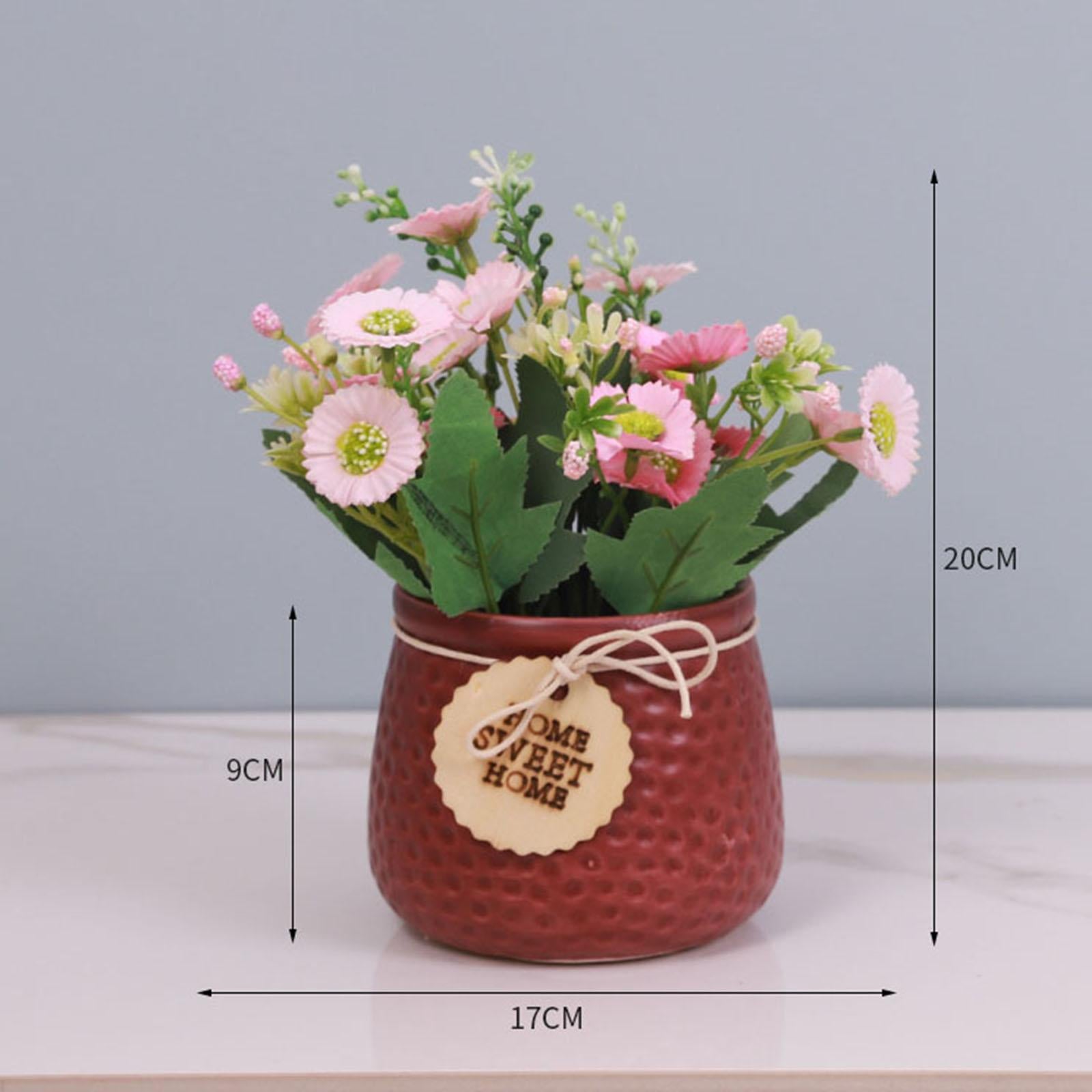 Simulated Plant Flowerpot Ornament Outdoor Plant Pots for Display Party Home Red vase