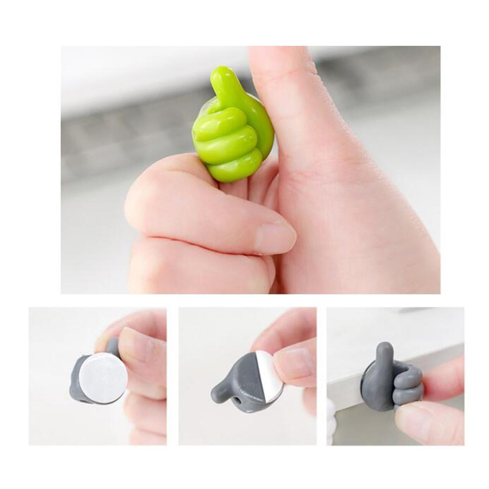 Thumb Hooks Thumb up Shape Wall Hooks Thumb Cable Organizer Random Color 10 pieces