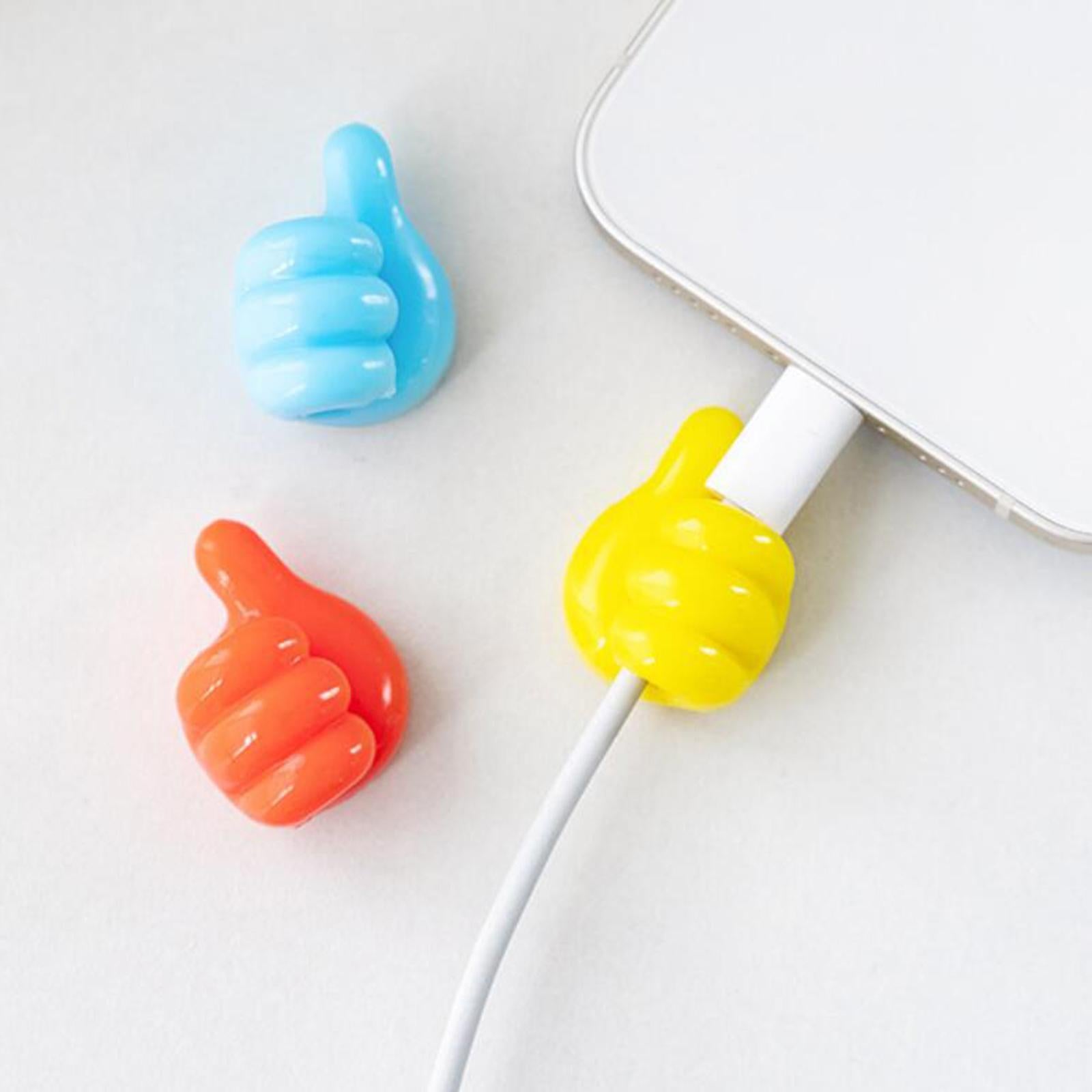 Thumb Hooks Thumb up Shape Wall Hooks Thumb Cable Organizer Random Color 10 pieces