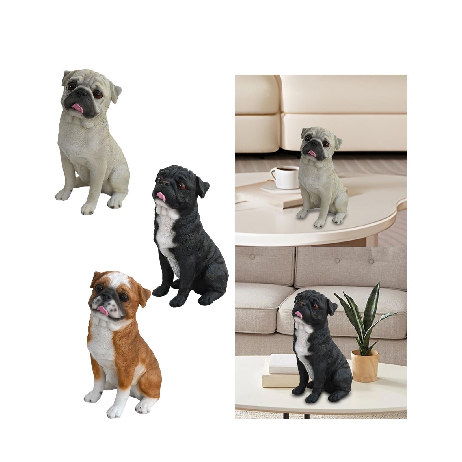 Dog Statue Animal Sculpture Living Room Hallway for Home Decor Gift Ornament White