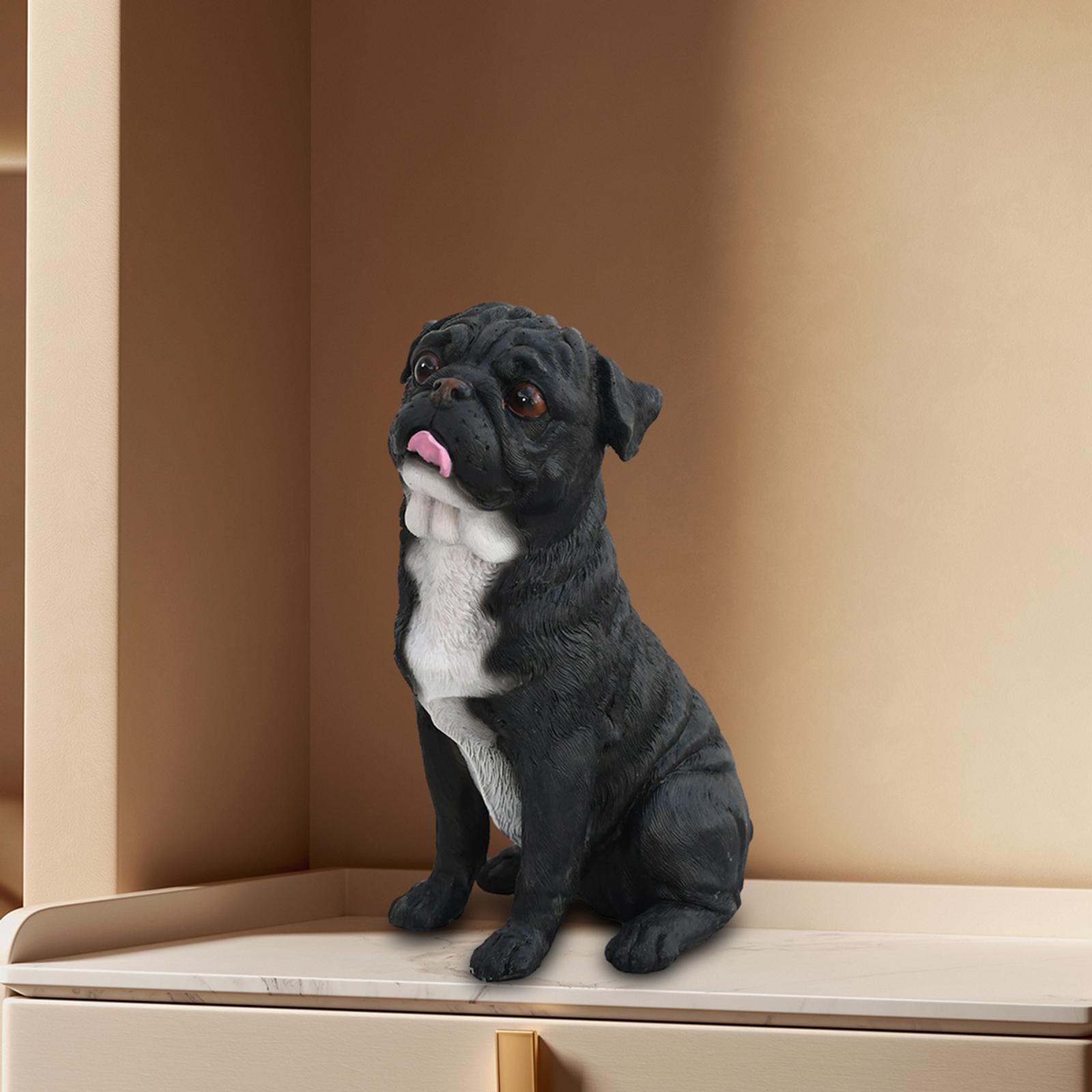 Dog Statue Animal Sculpture Living Room Hallway for Home Decor Gift Ornament Black