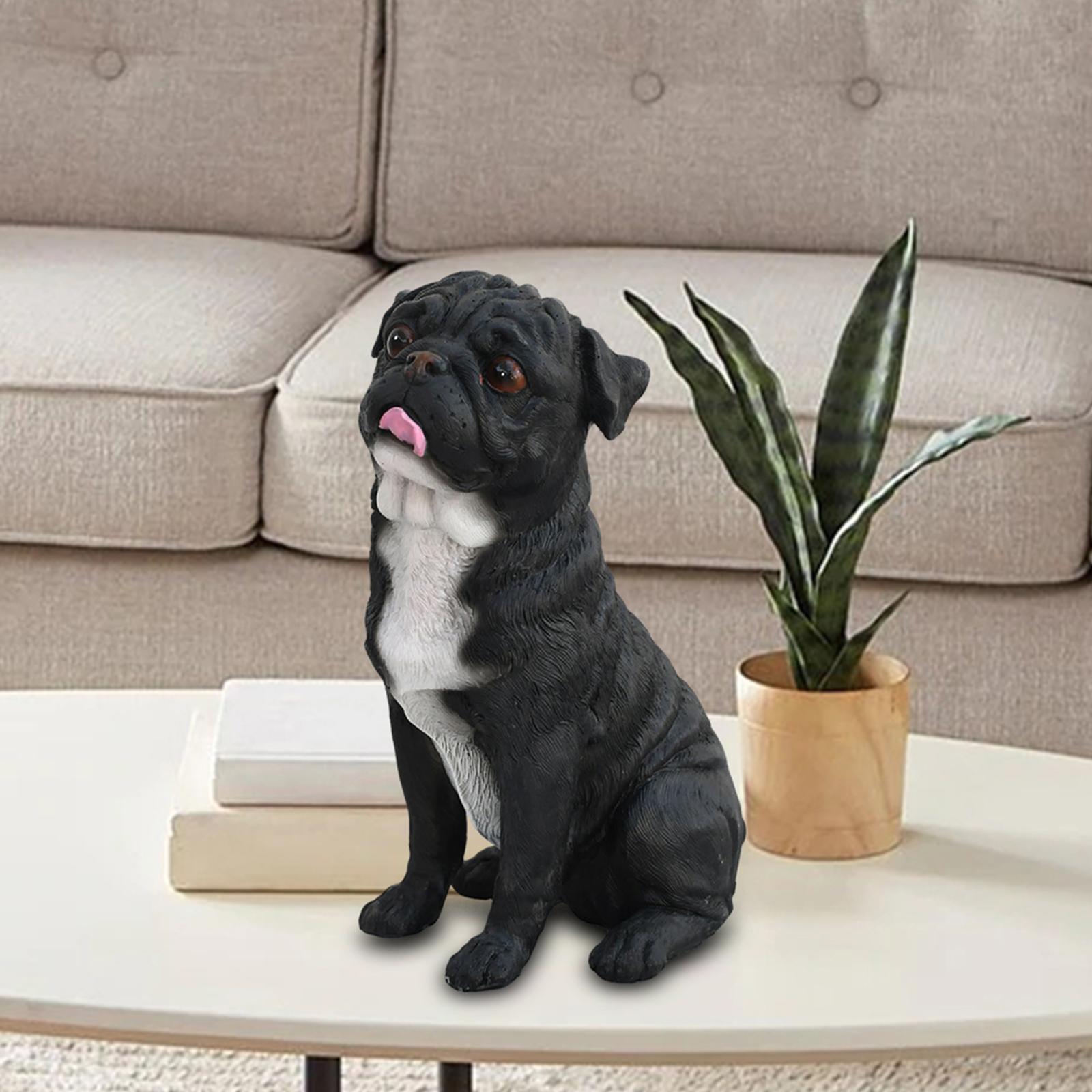 Dog Statue Animal Sculpture Living Room Hallway for Home Decor Gift Ornament Black