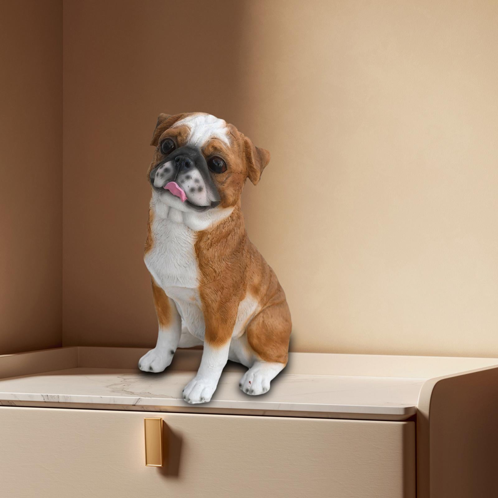 Dog Statue Animal Sculpture Living Room Hallway for Home Decor Gift Ornament Brown
