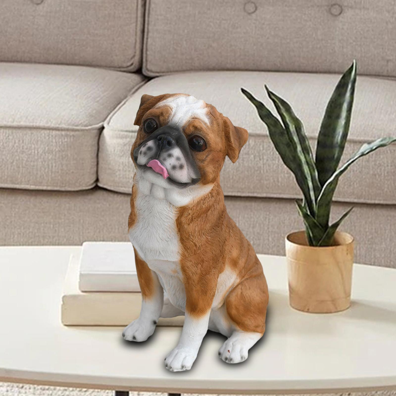 Dog Statue Animal Sculpture Living Room Hallway for Home Decor Gift Ornament Brown