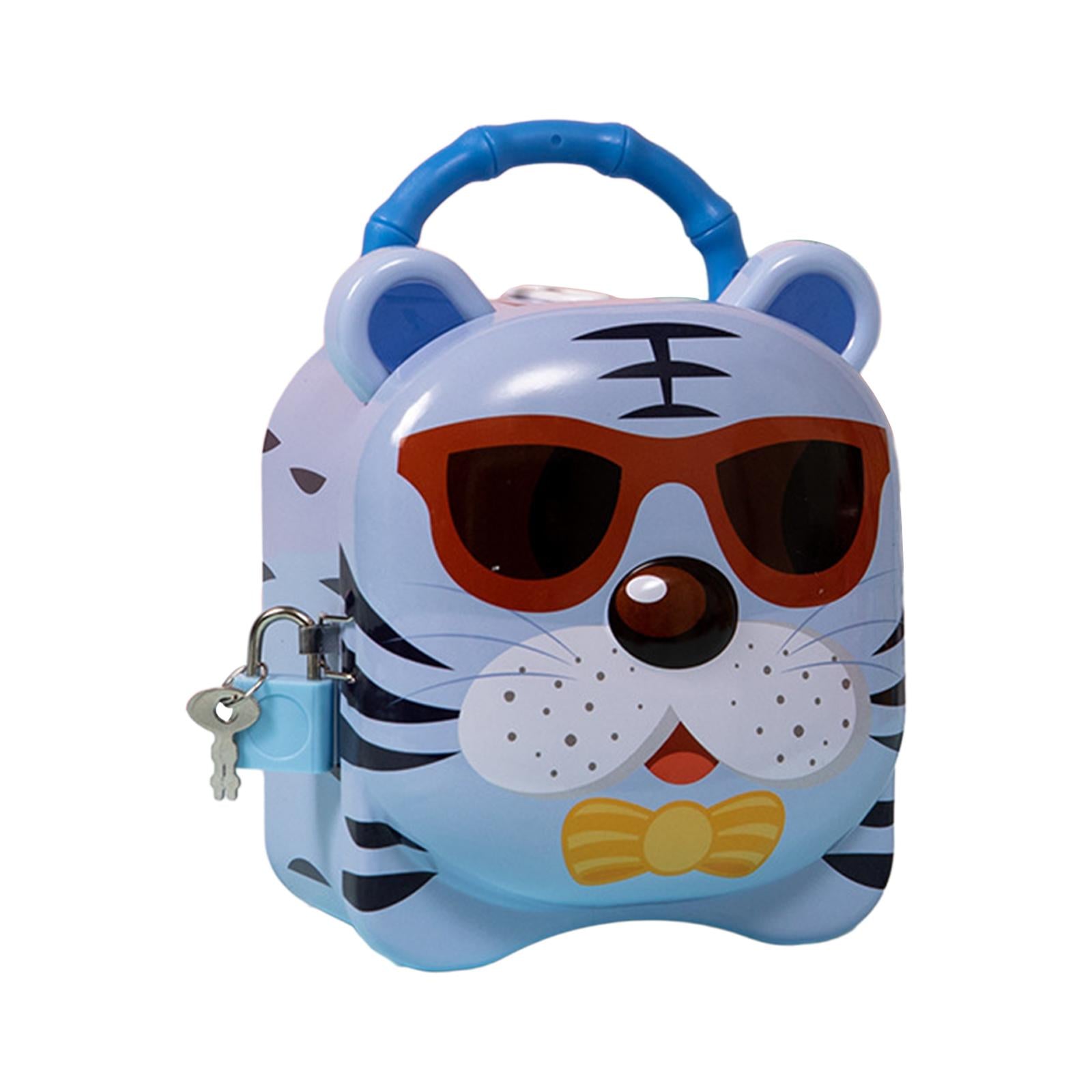 Piggy Bank for Kids Birthday Gift Tiger Money Bank for Cash Home Decor Child Blue