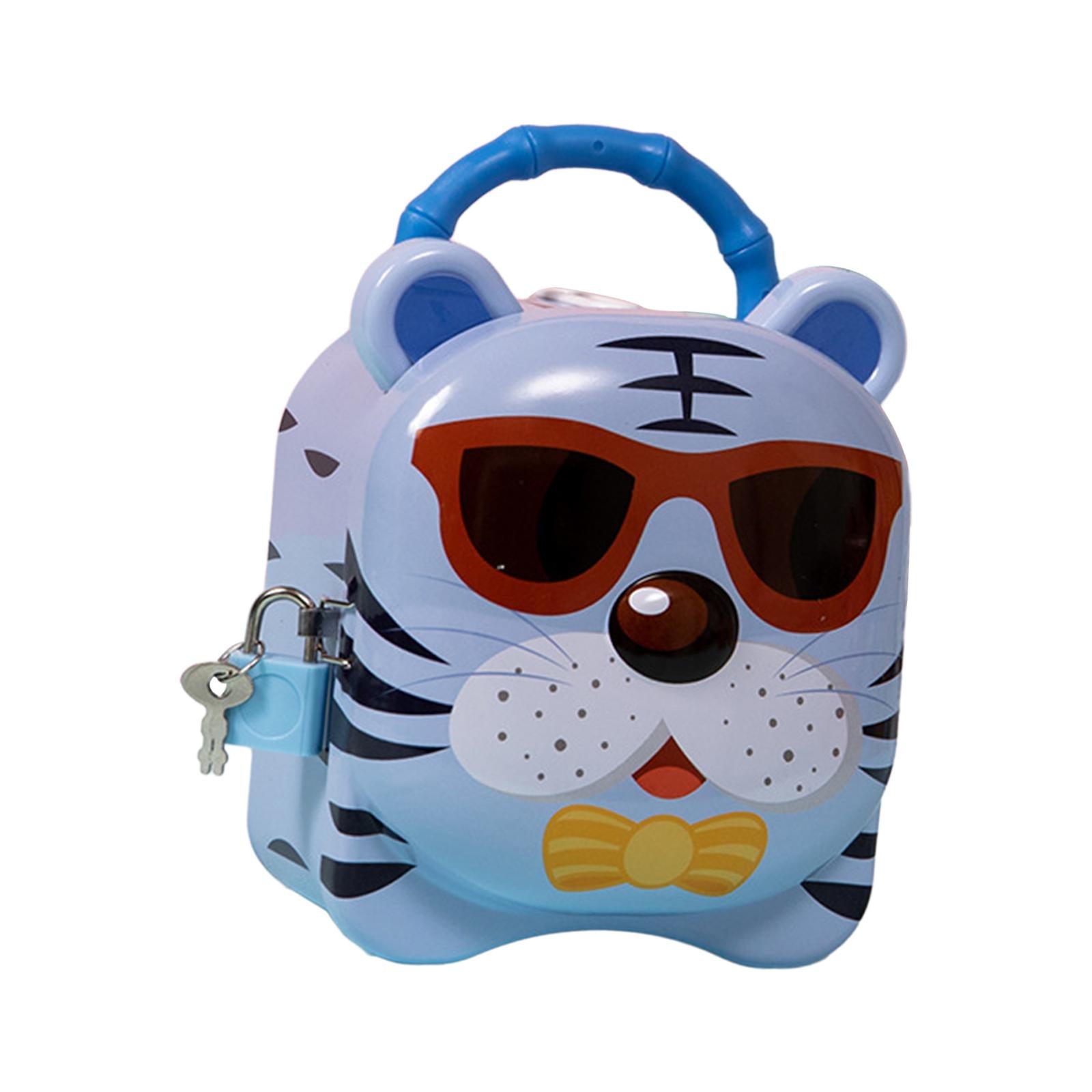 Piggy Bank for Kids Birthday Gift Tiger Money Bank for Cash Home Decor Child Blue