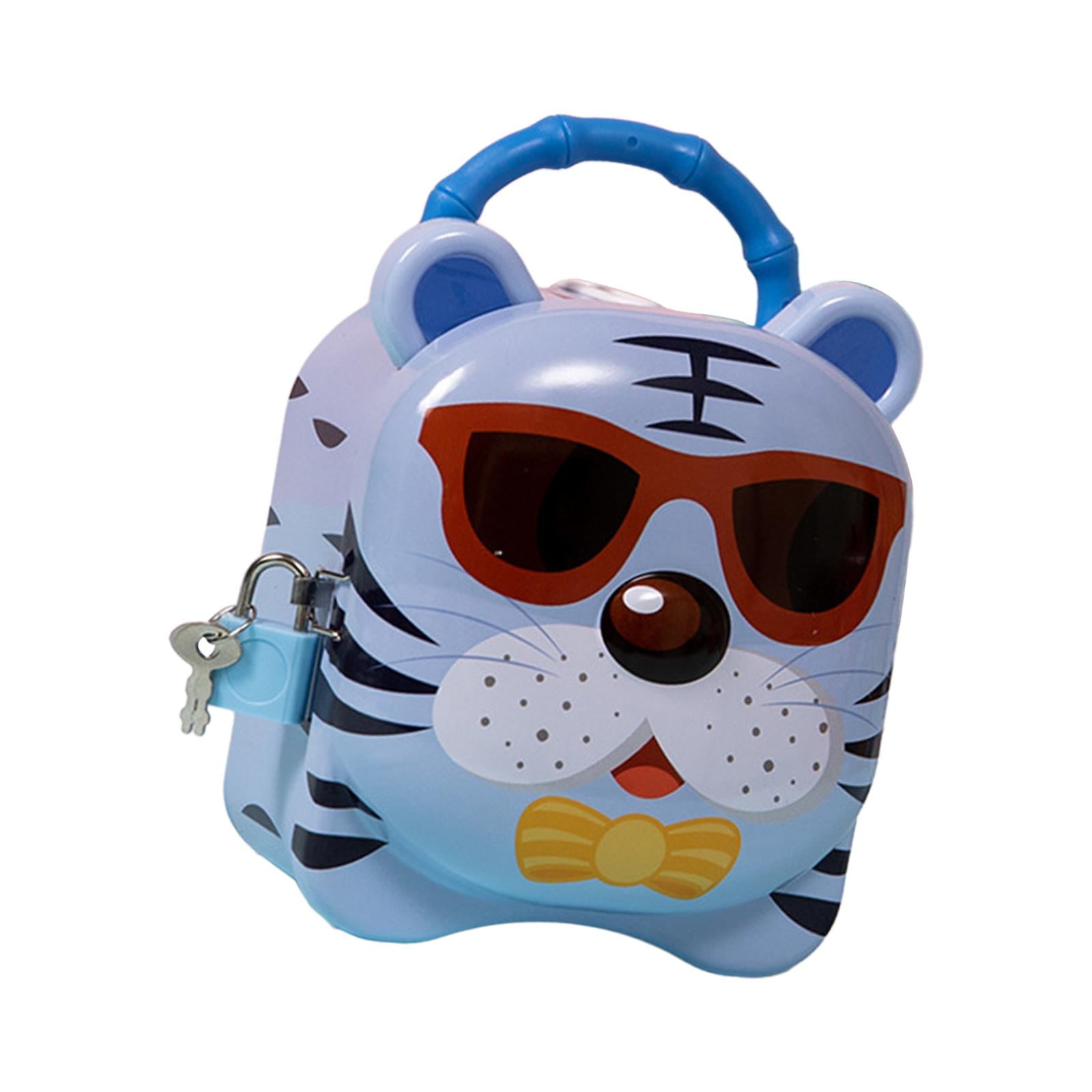 Piggy Bank for Kids Birthday Gift Tiger Money Bank for Cash Home Decor Child Blue