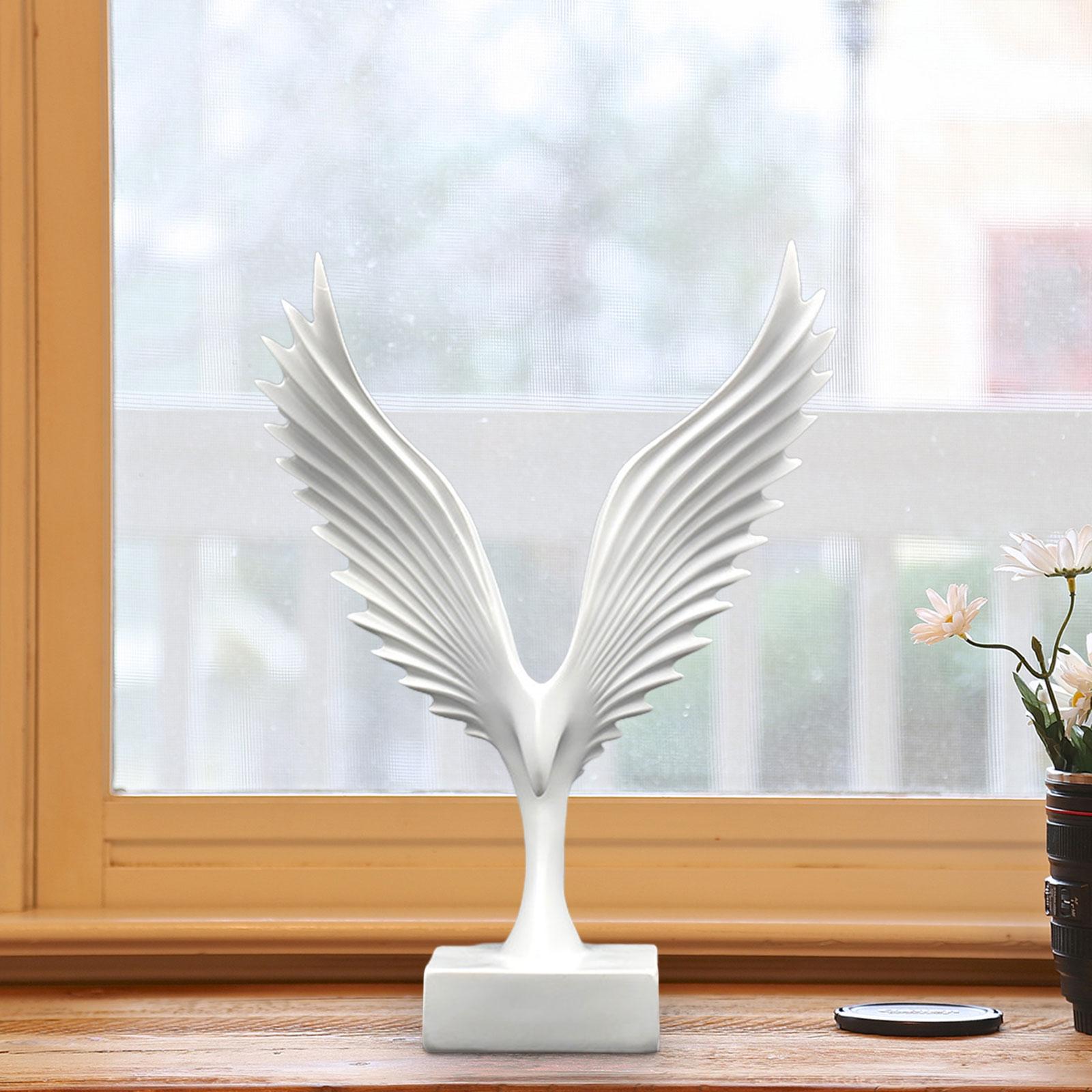 Eagle Statue Bird Sculpture Table Centerpieces Desktop Office Resin Figurine White