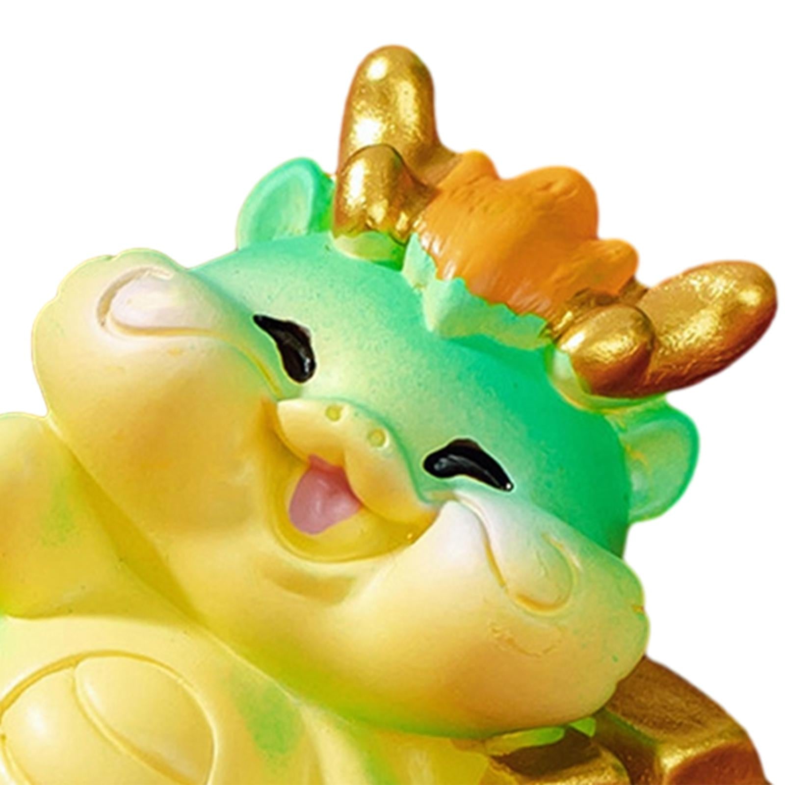Mini Dragon Statue Miniature Figurine for Spring Festival Living Room Office Style B