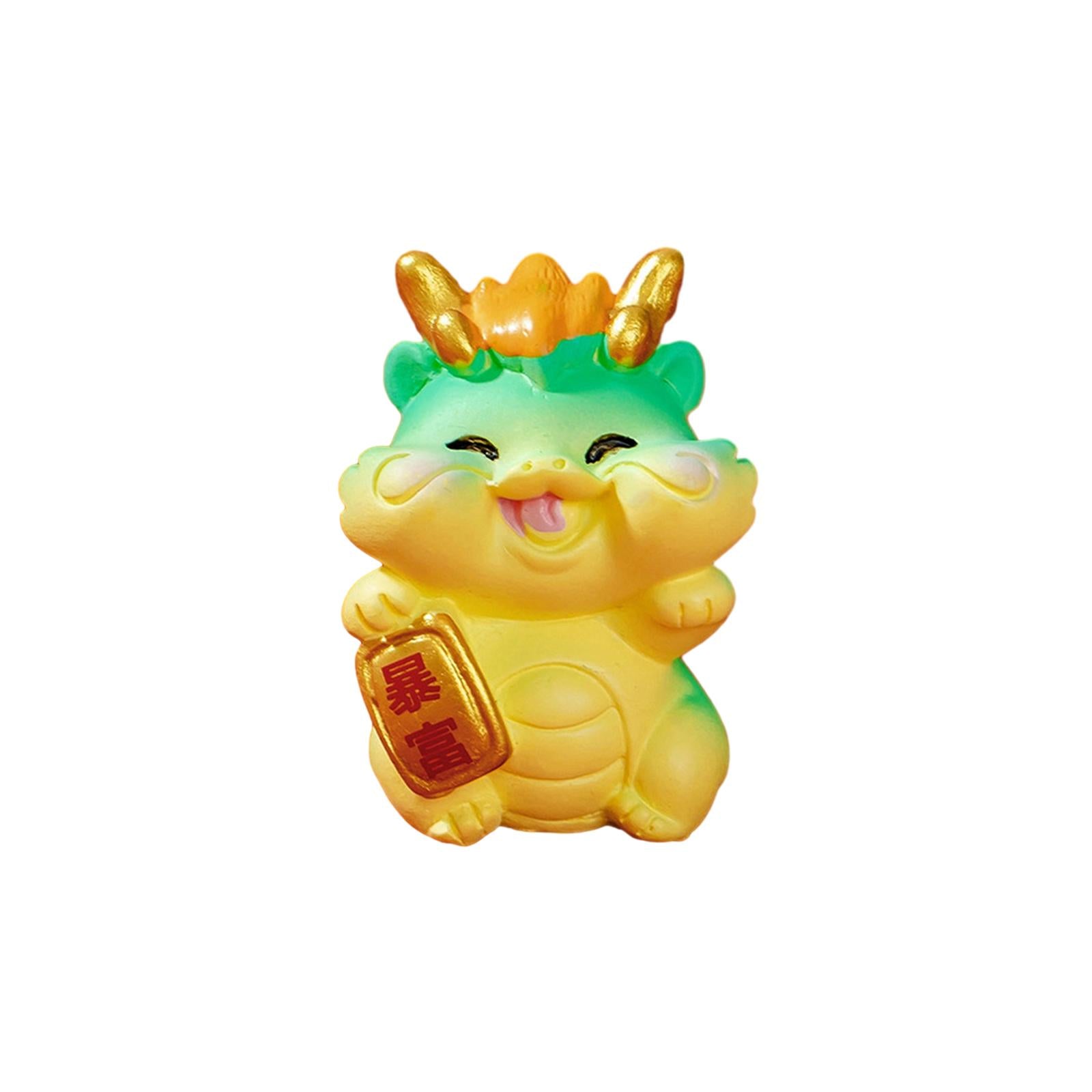 Mini Dragon Statue Miniature Figurine for Spring Festival Living Room Office Style F
