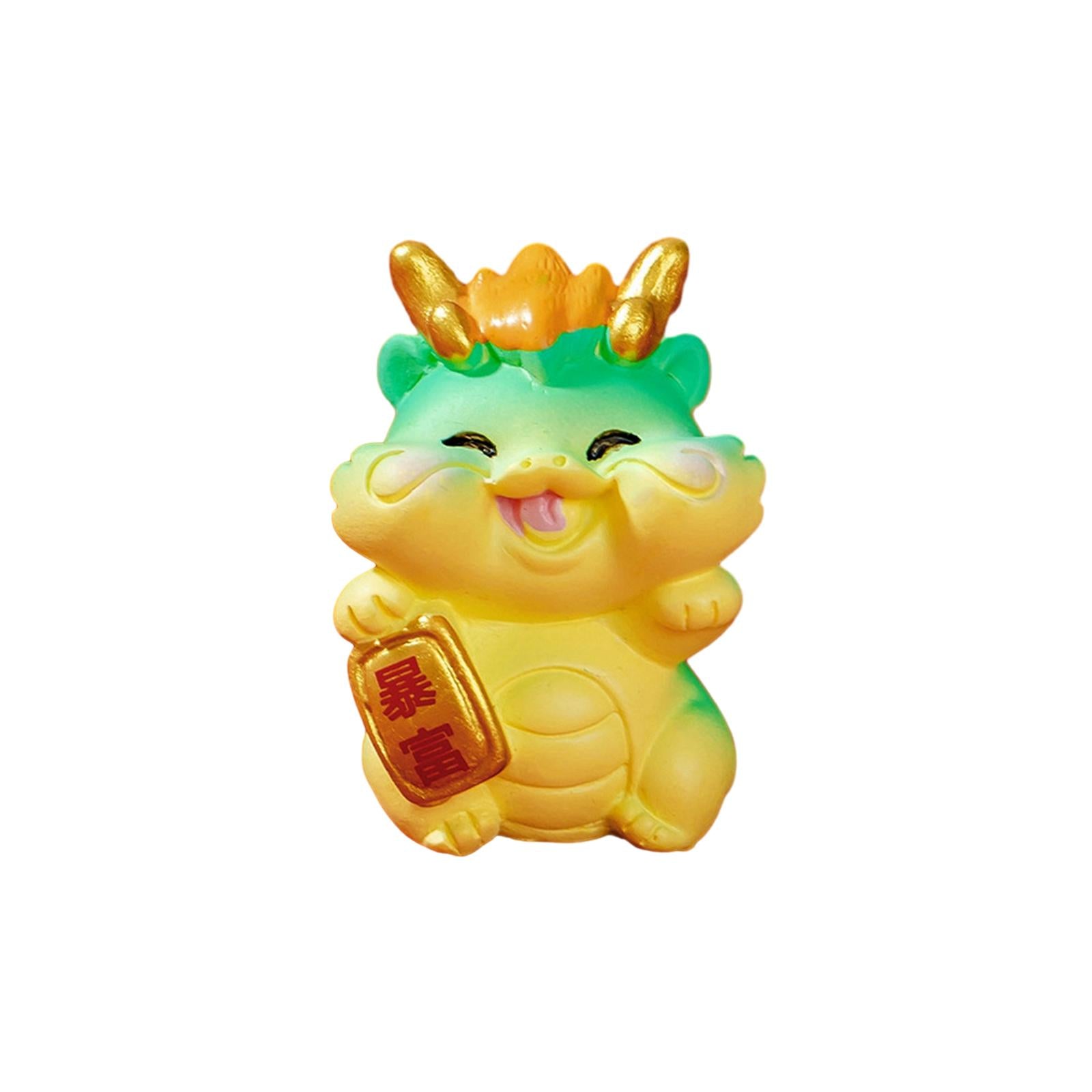 Mini Dragon Statue Miniature Figurine for Spring Festival Living Room Office Style F