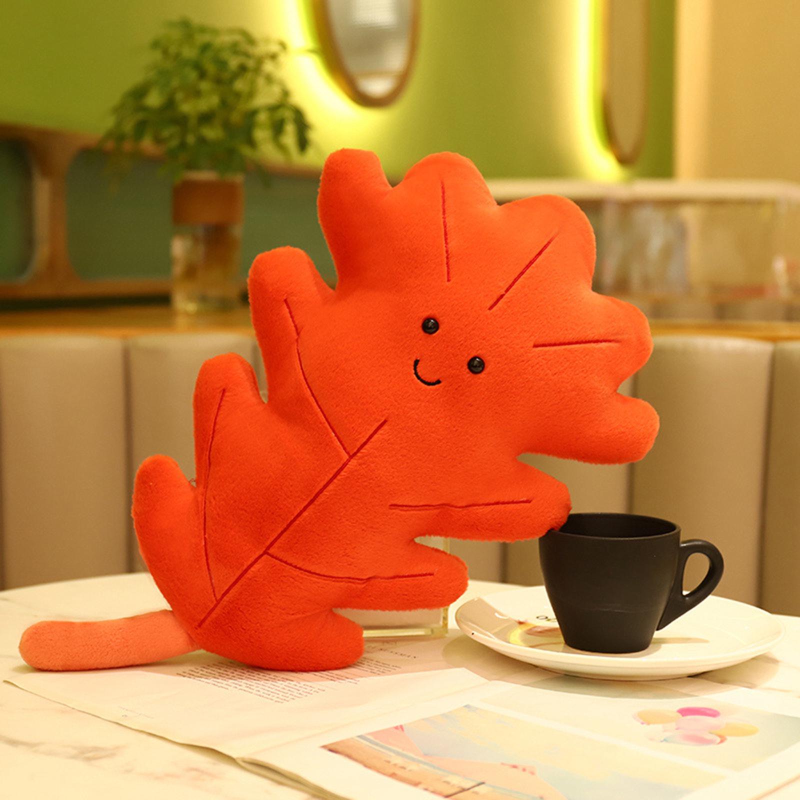 3D Leaf Plush Pillow Creative Back Cushion for Bedroom Couch Home Decoration Style C