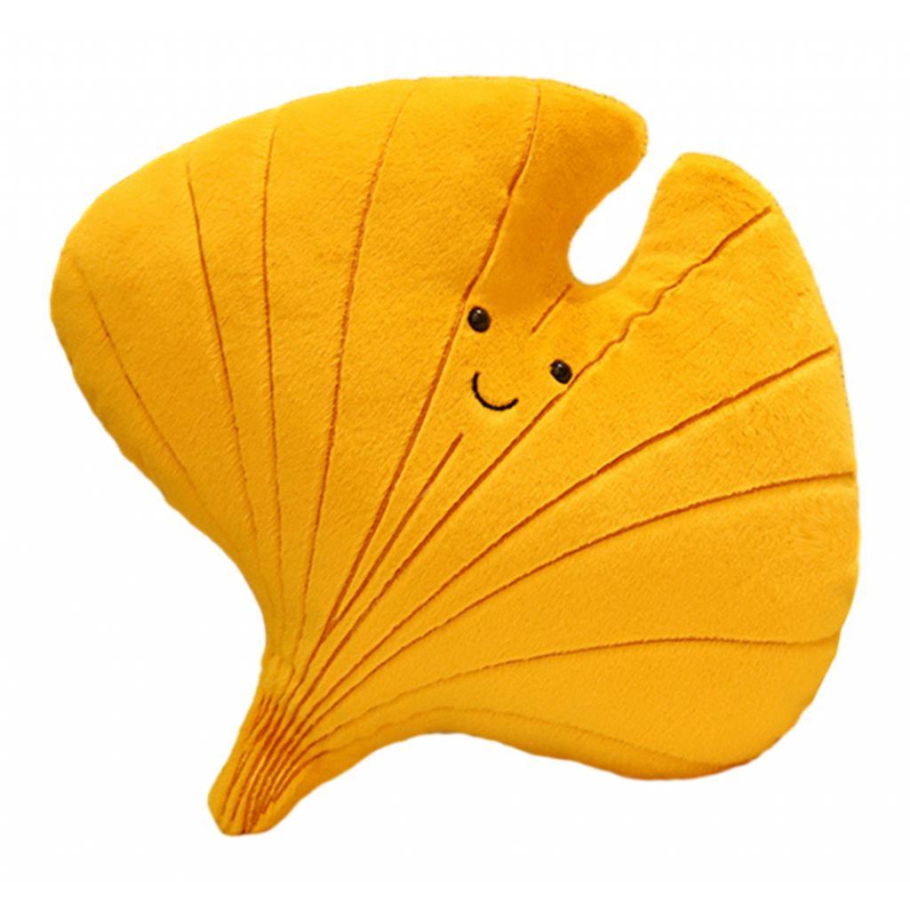 3D Leaf Plush Pillow Creative Back Cushion for Bedroom Couch Home Decoration Style D