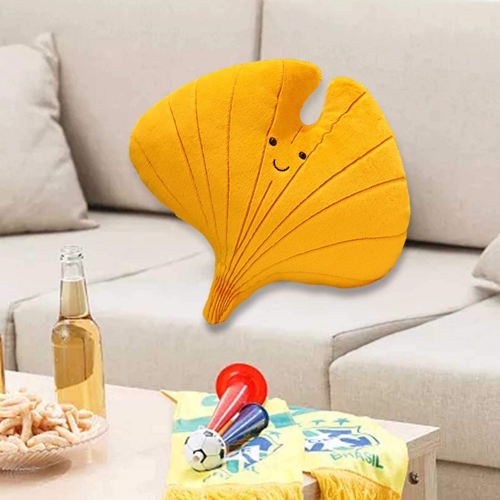 3D Leaf Plush Pillow Creative Back Cushion for Bedroom Couch Home Decoration Style D