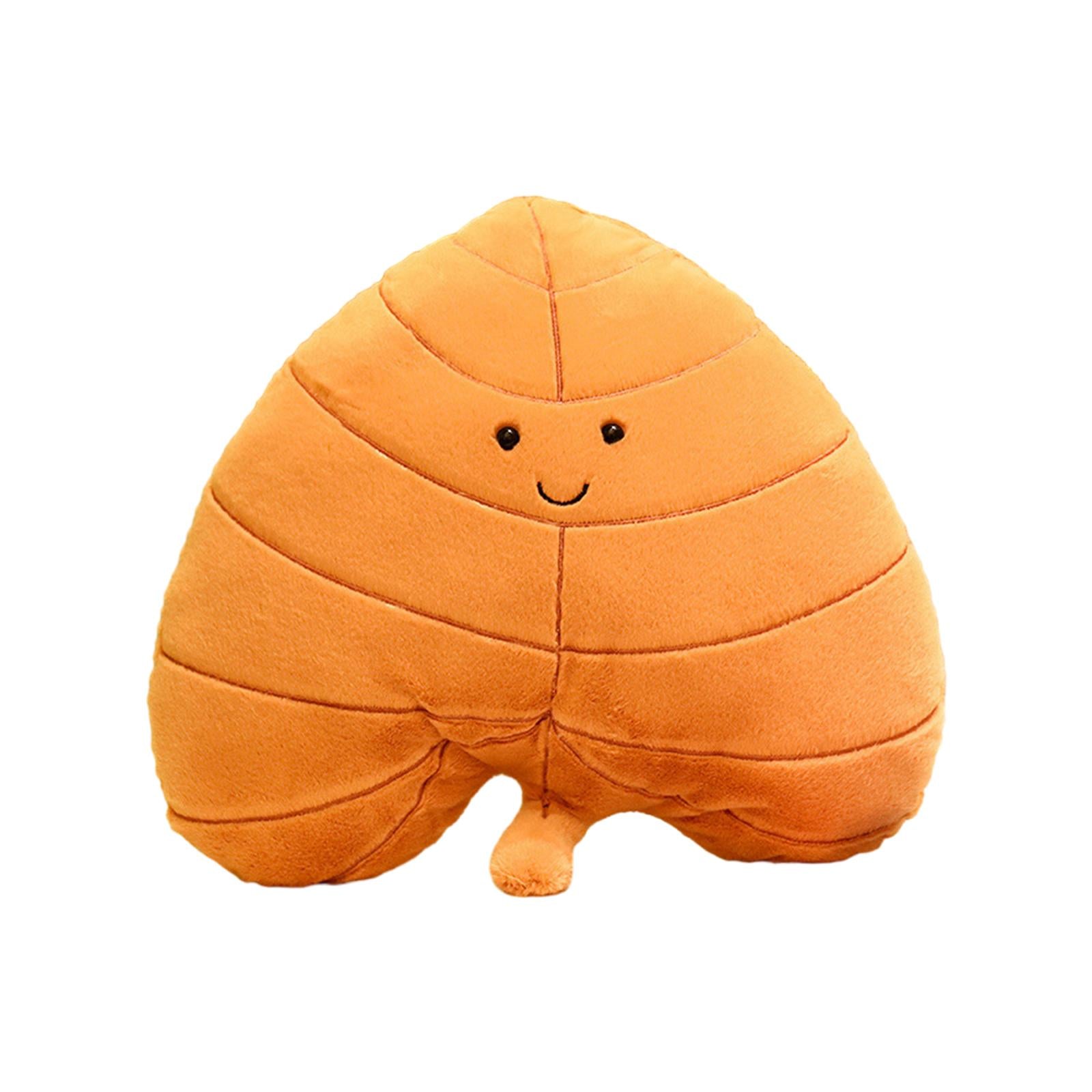 3D Leaf Plush Pillow Creative Back Cushion for Bedroom Couch Home Decoration Style E