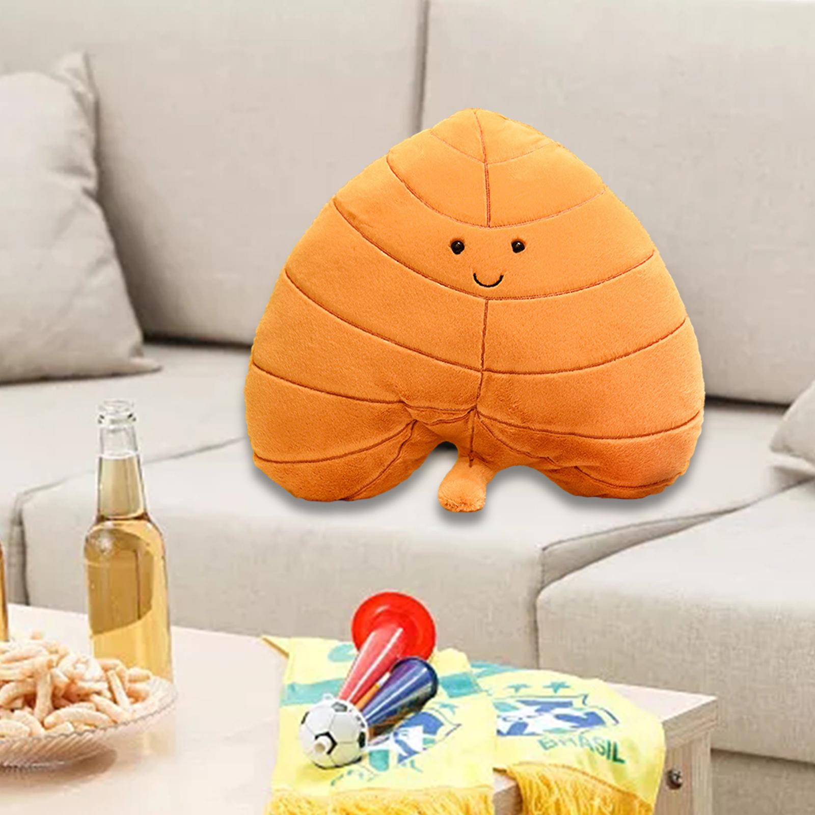 3D Leaf Plush Pillow Creative Back Cushion for Bedroom Couch Home Decoration Style E