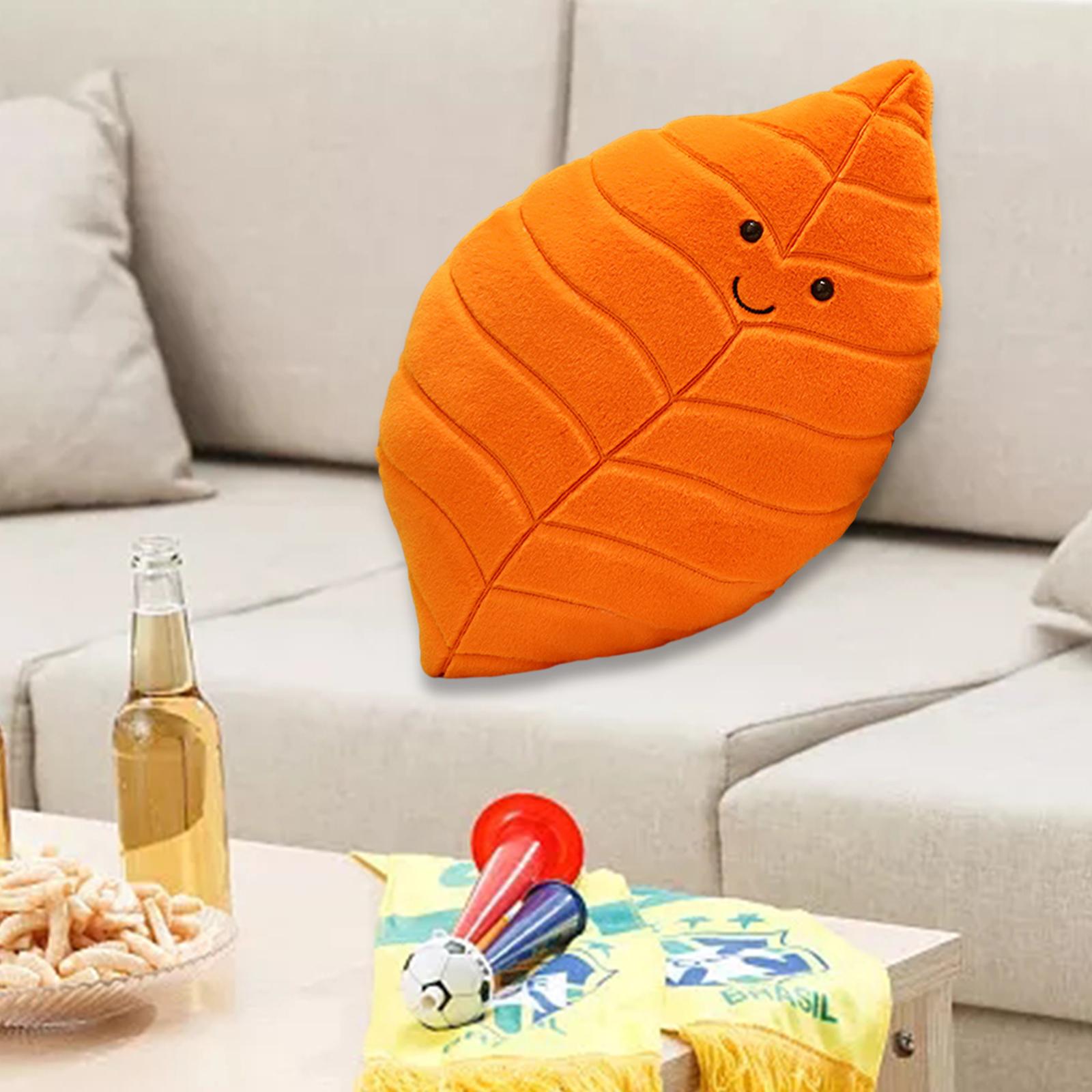 3D Leaf Plush Pillow Creative Back Cushion for Bedroom Couch Home Decoration Style F