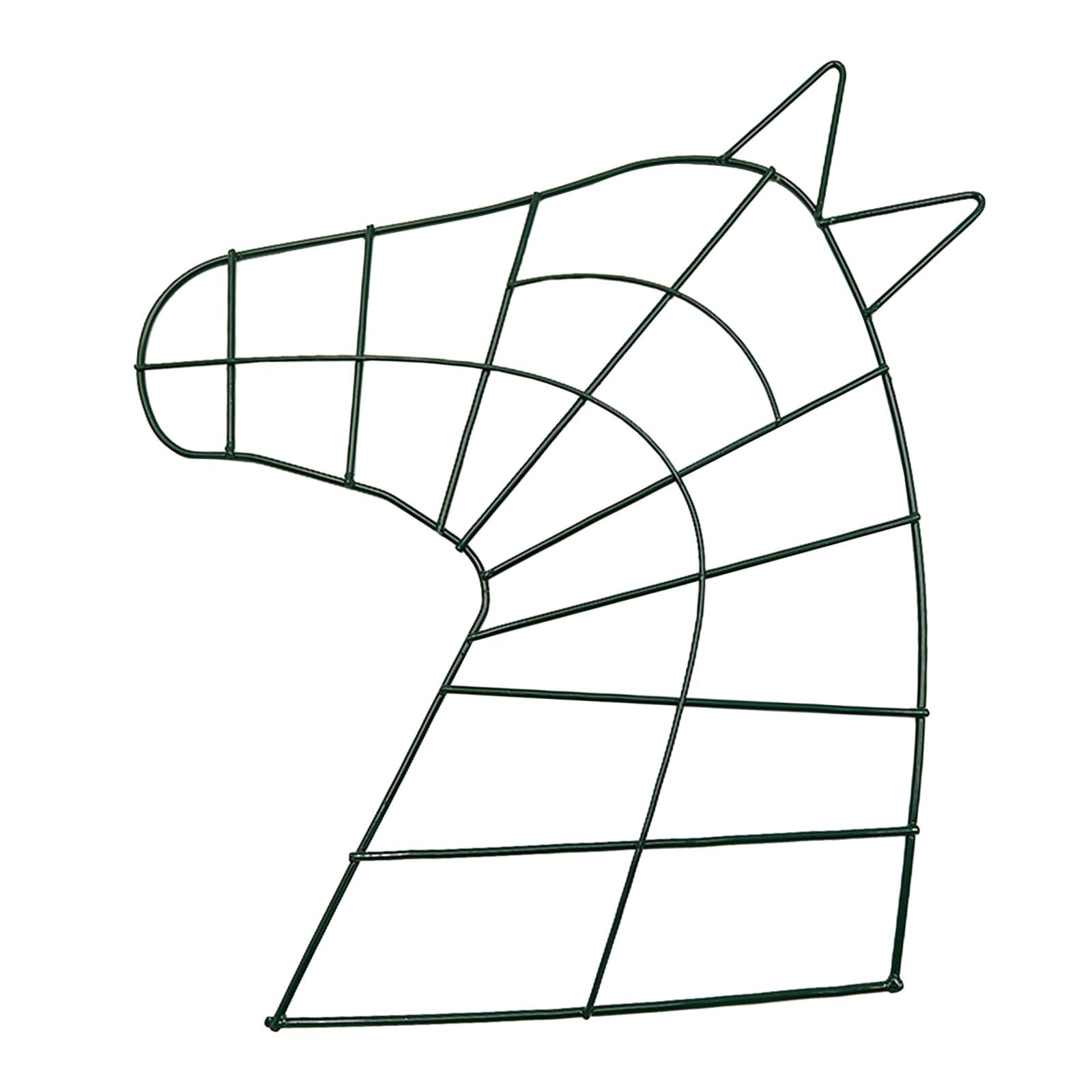 Horse Head Wreath Frame Hanging Wreath Holder for Living Room Farmhouse Home Green