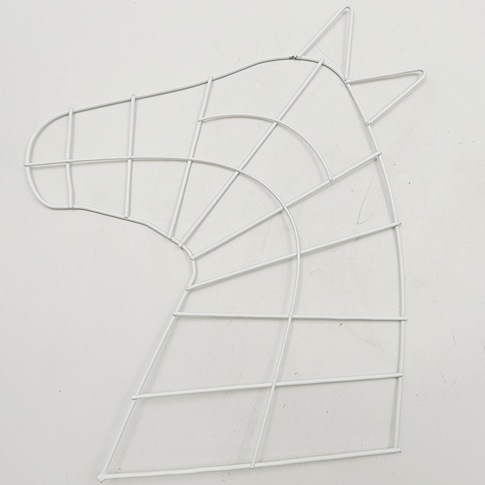 Horse Head Wreath Frame Hanging Wreath Holder for Living Room Farmhouse Home White