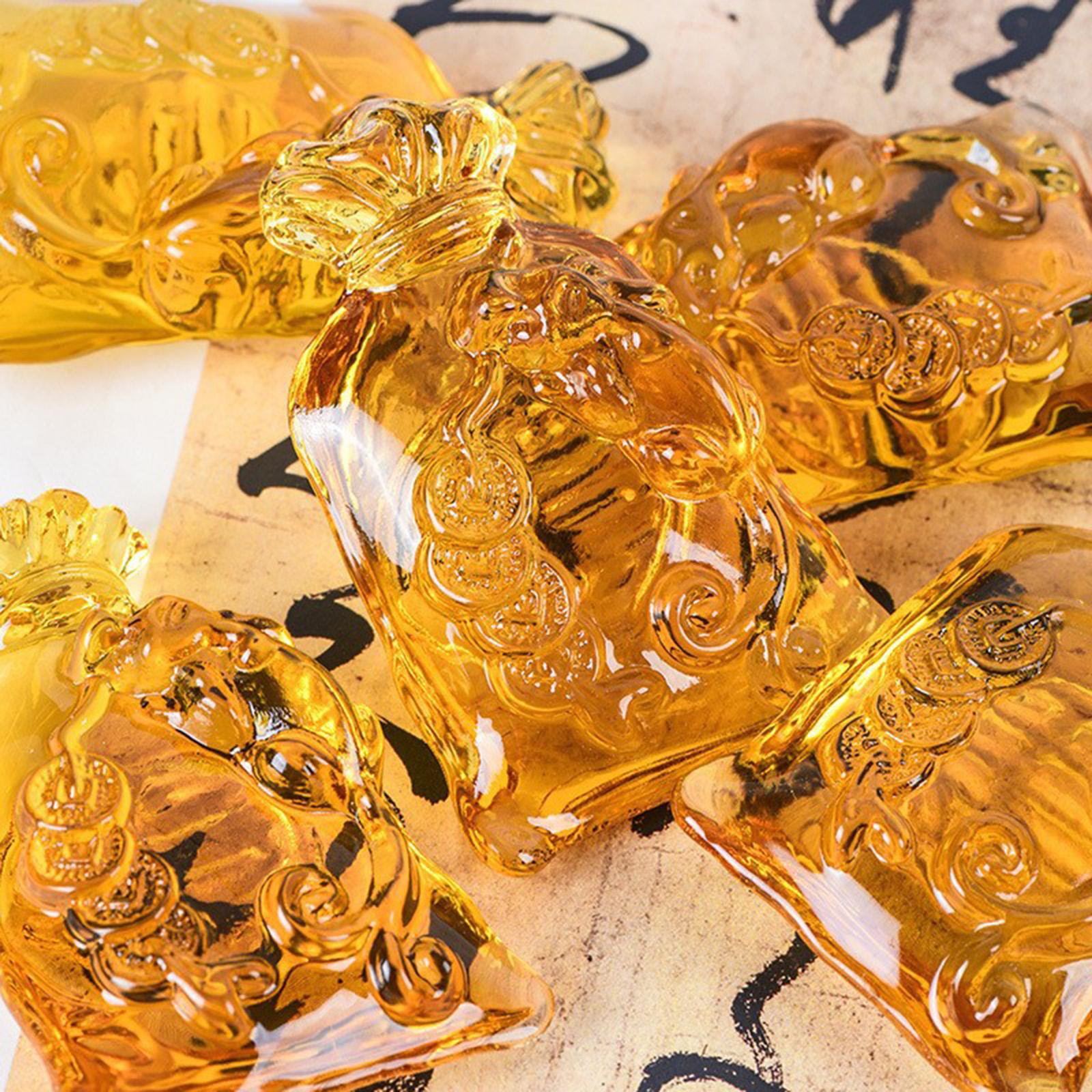 Money Bag Figurine 2024 Spring Festival Decor for Office Cabinet Living Room