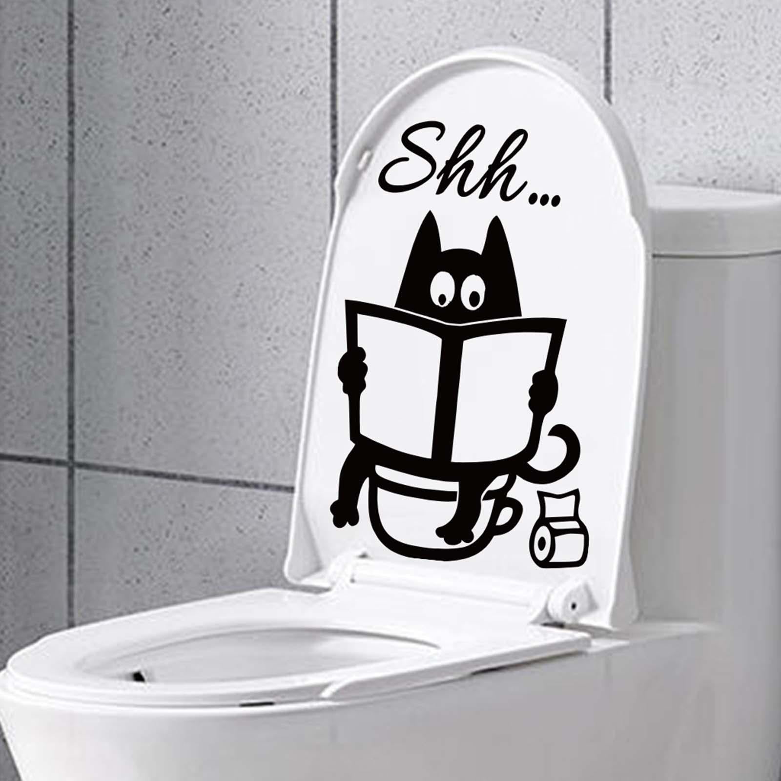 Toilet Sticker Removable Toilet Seat Lid Stickers for WC Bathroom Decoration