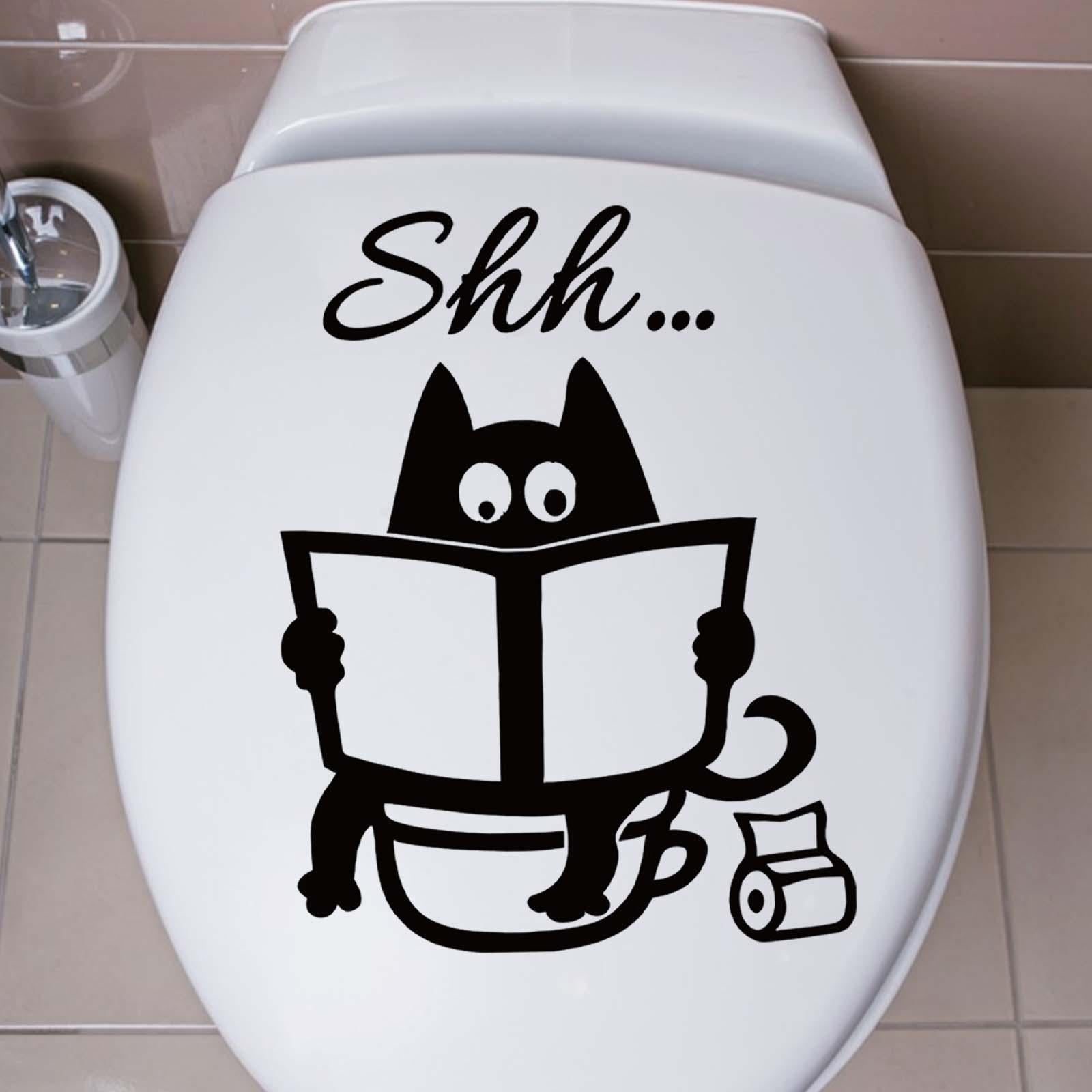 Toilet Sticker Removable Toilet Seat Lid Stickers for WC Bathroom Decoration