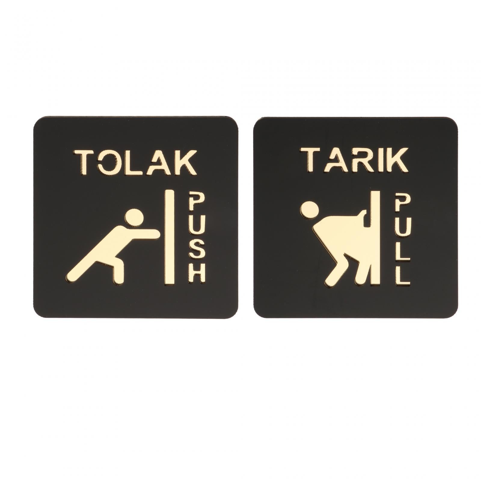 Glass Doors Push Pull Signs Side Door Signs for Bars Indoor Outdoor Business Style B Set