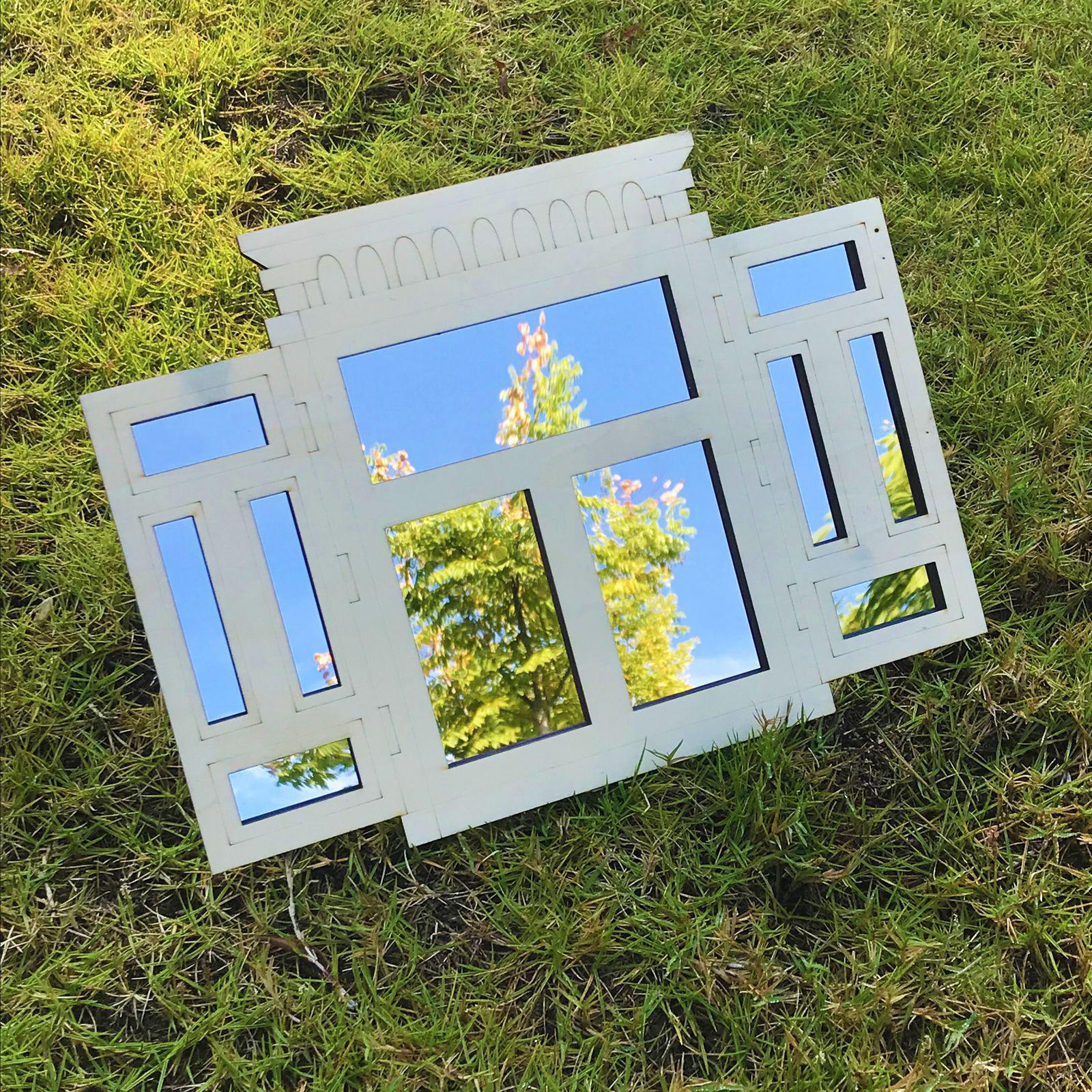 3 Pieces Window Wall Mirrors Vintage Rustic for Bedroom Living Room Bathroom Style C