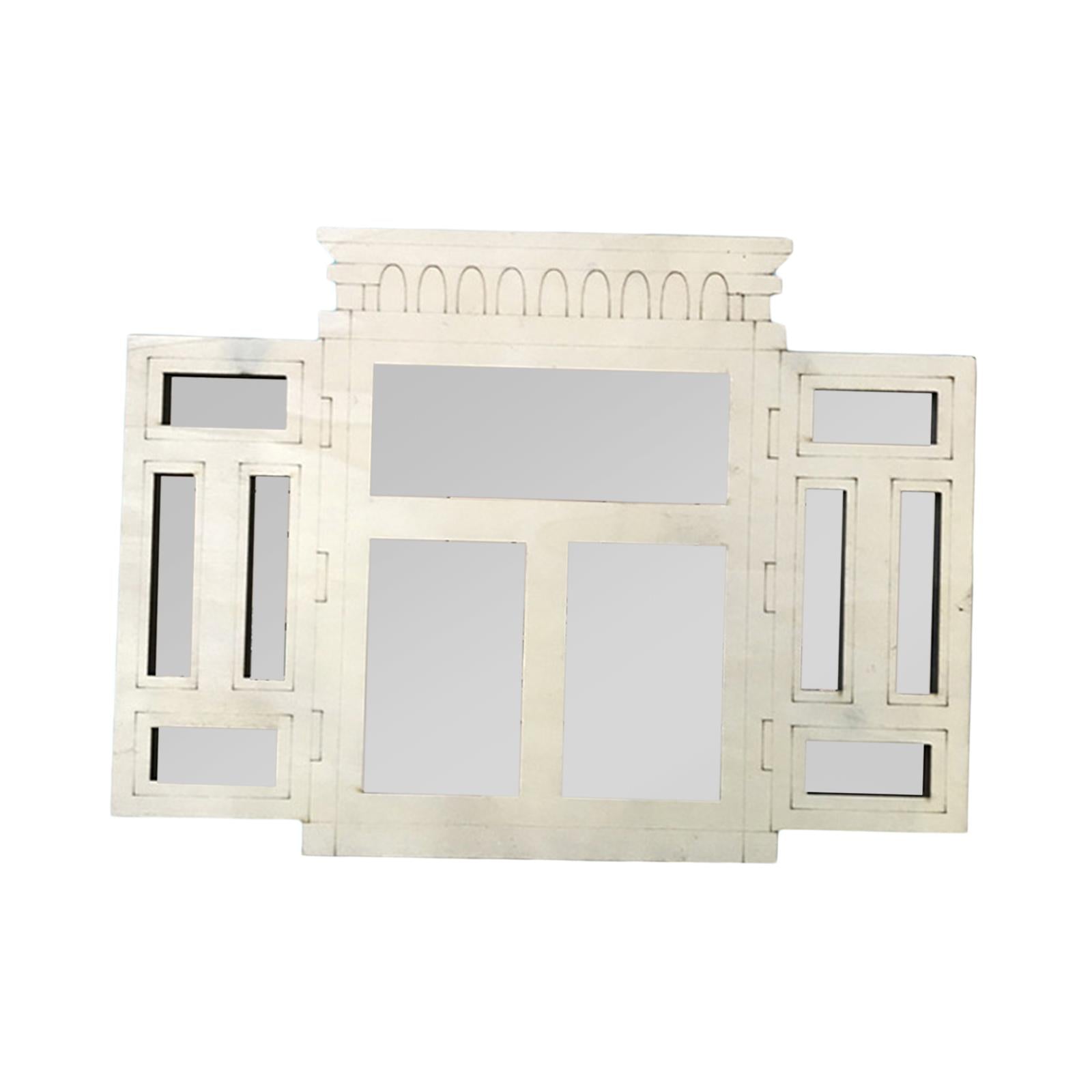3 Pieces Window Wall Mirrors Vintage Rustic for Bedroom Living Room Bathroom Style C