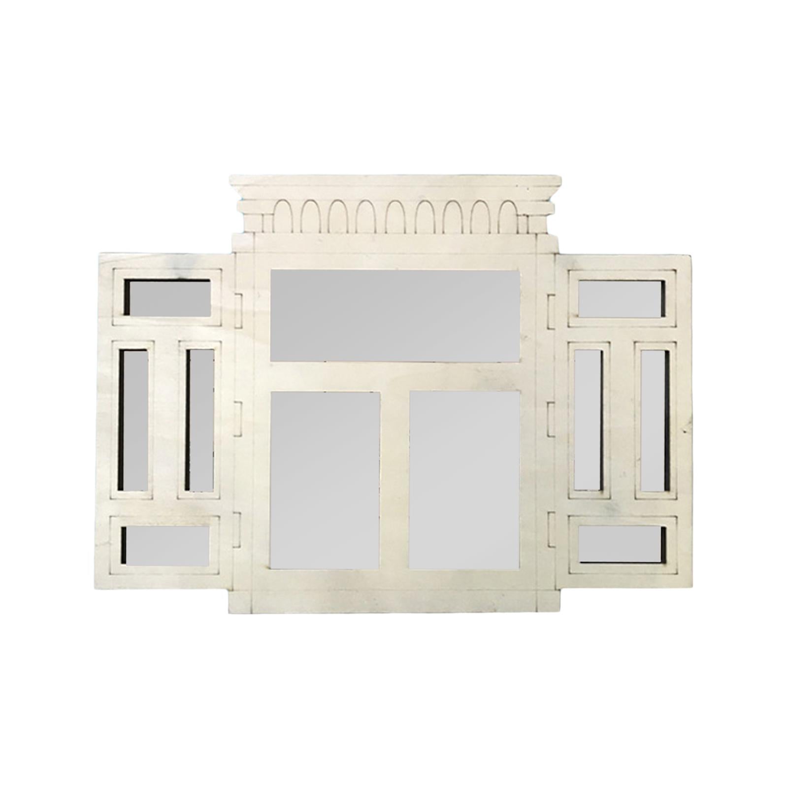 3 Pieces Window Wall Mirrors Vintage Rustic for Bedroom Living Room Bathroom Style C