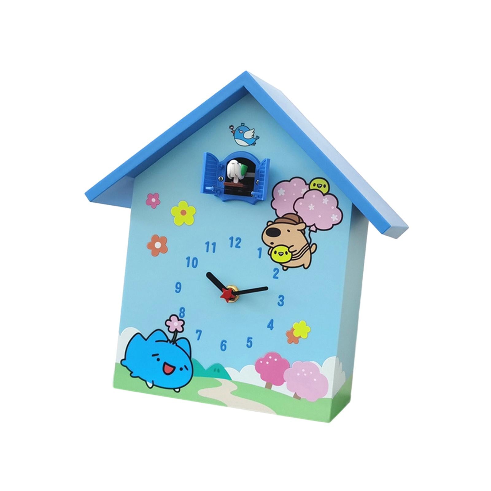 Cuckoo Clock Silent Non Ticking Birthday Gift Living Room Desktop Wall Clock Blue